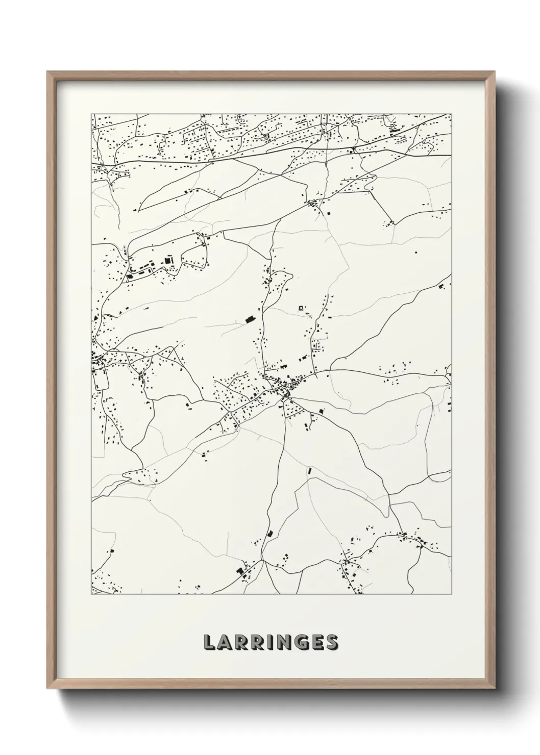 Une affiche de carte sur Larringes