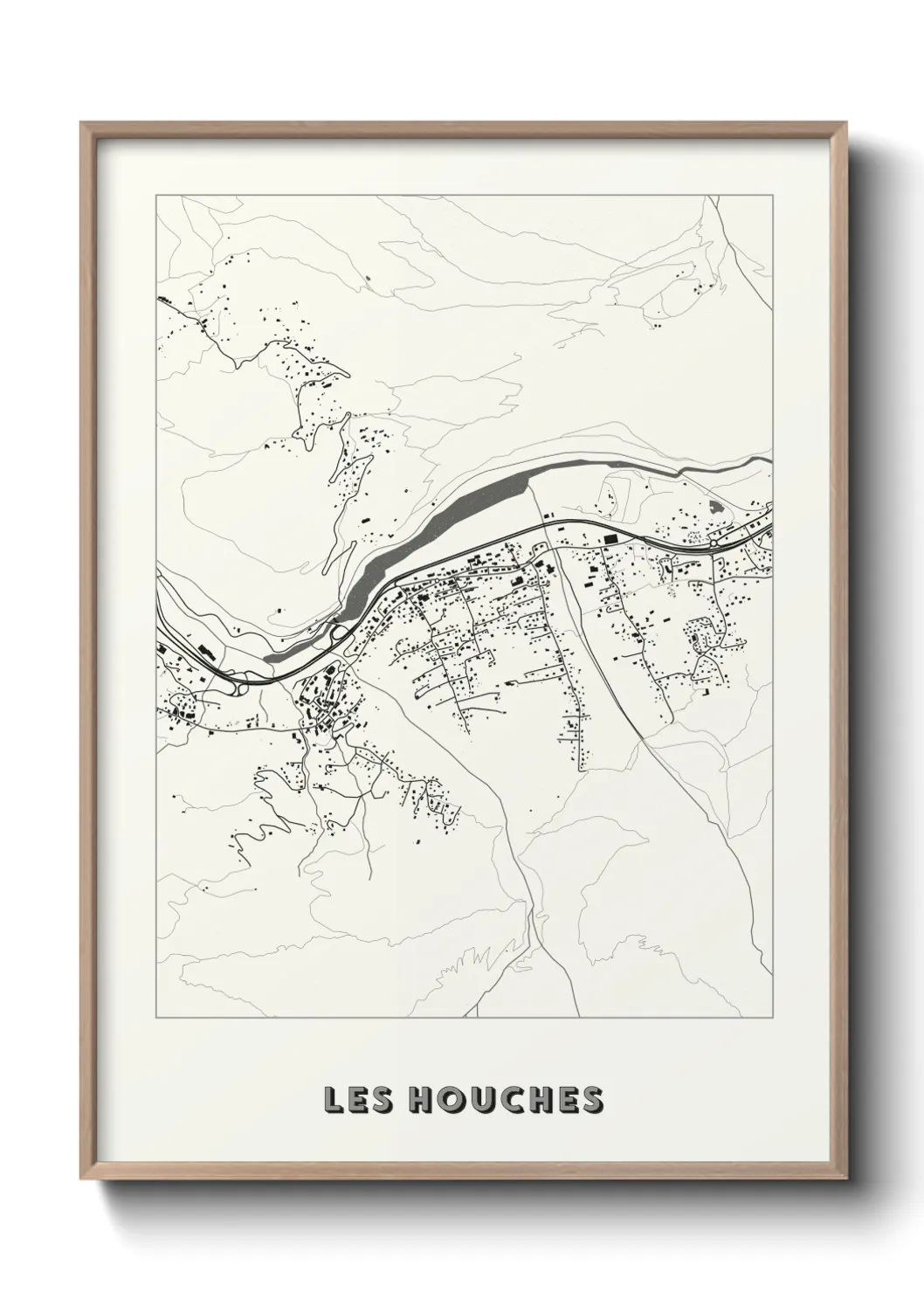 Une affiche de carte sur Les Houches