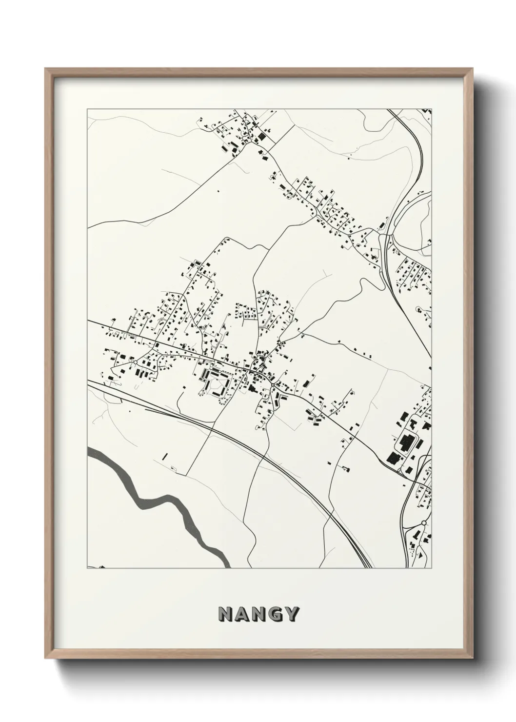 Une affiche de carte sur Nangy