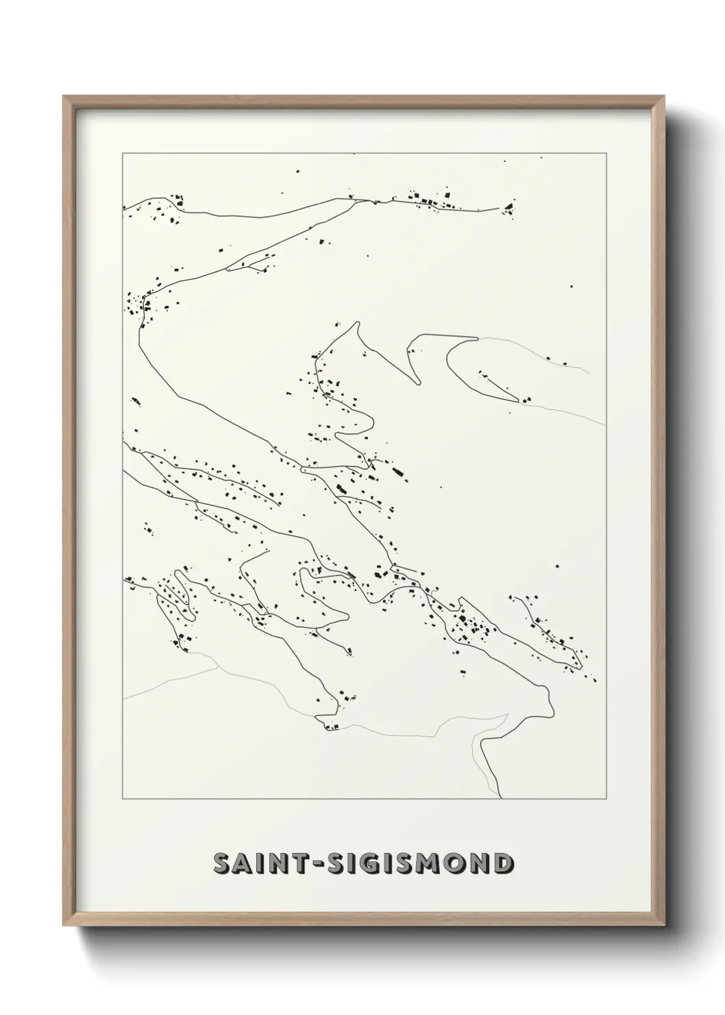 Une affiche de carte sur Saint-Sigismond