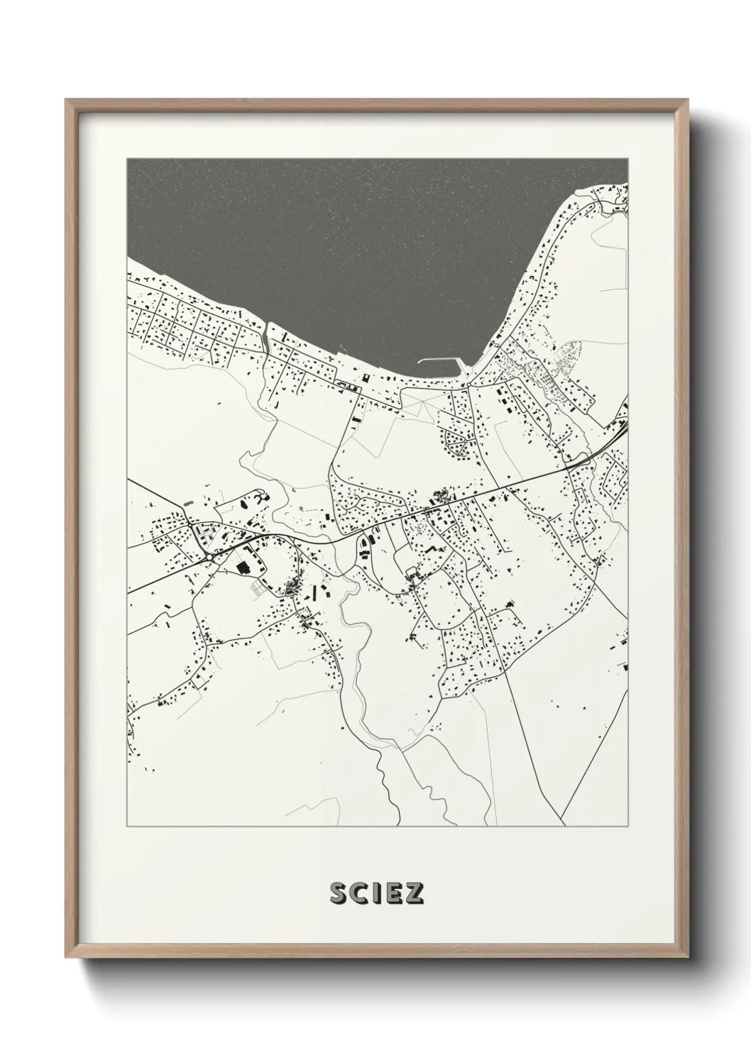 Une affiche de carte sur Sciez