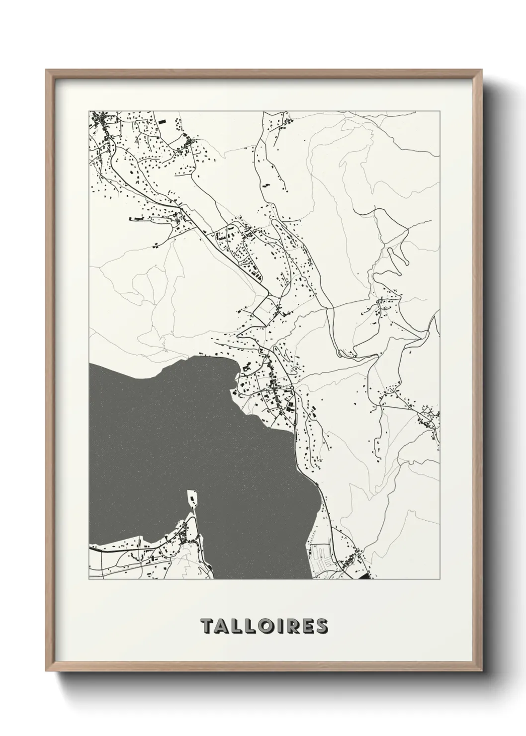 Une affiche de carte sur Talloires