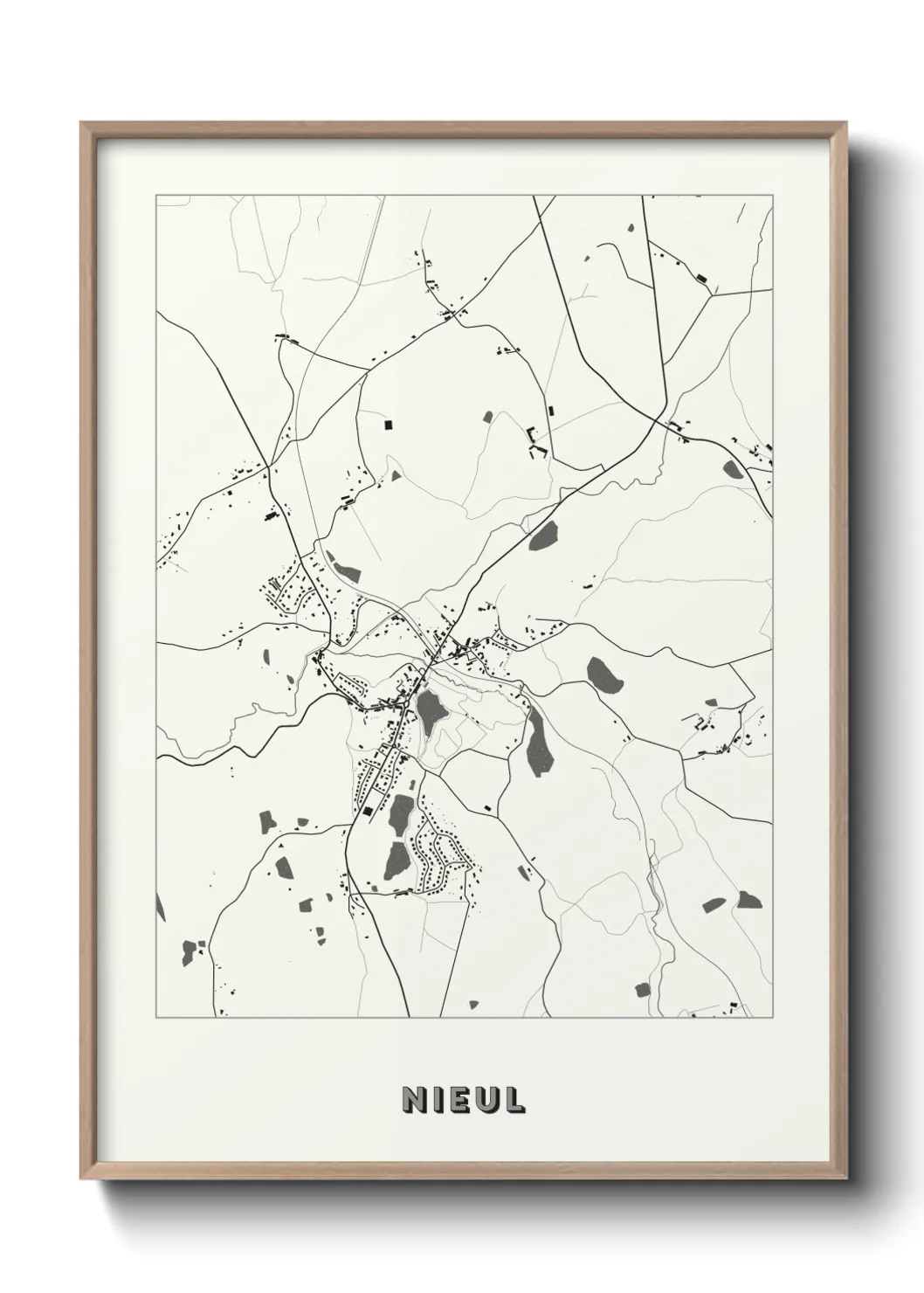 Une affiche de carte sur Nieul