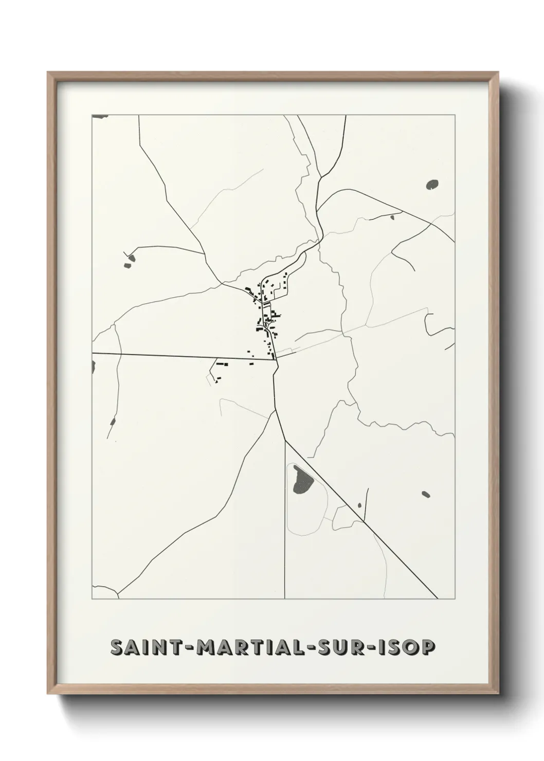 Une affiche de carte sur Saint-Martial-sur-Isop