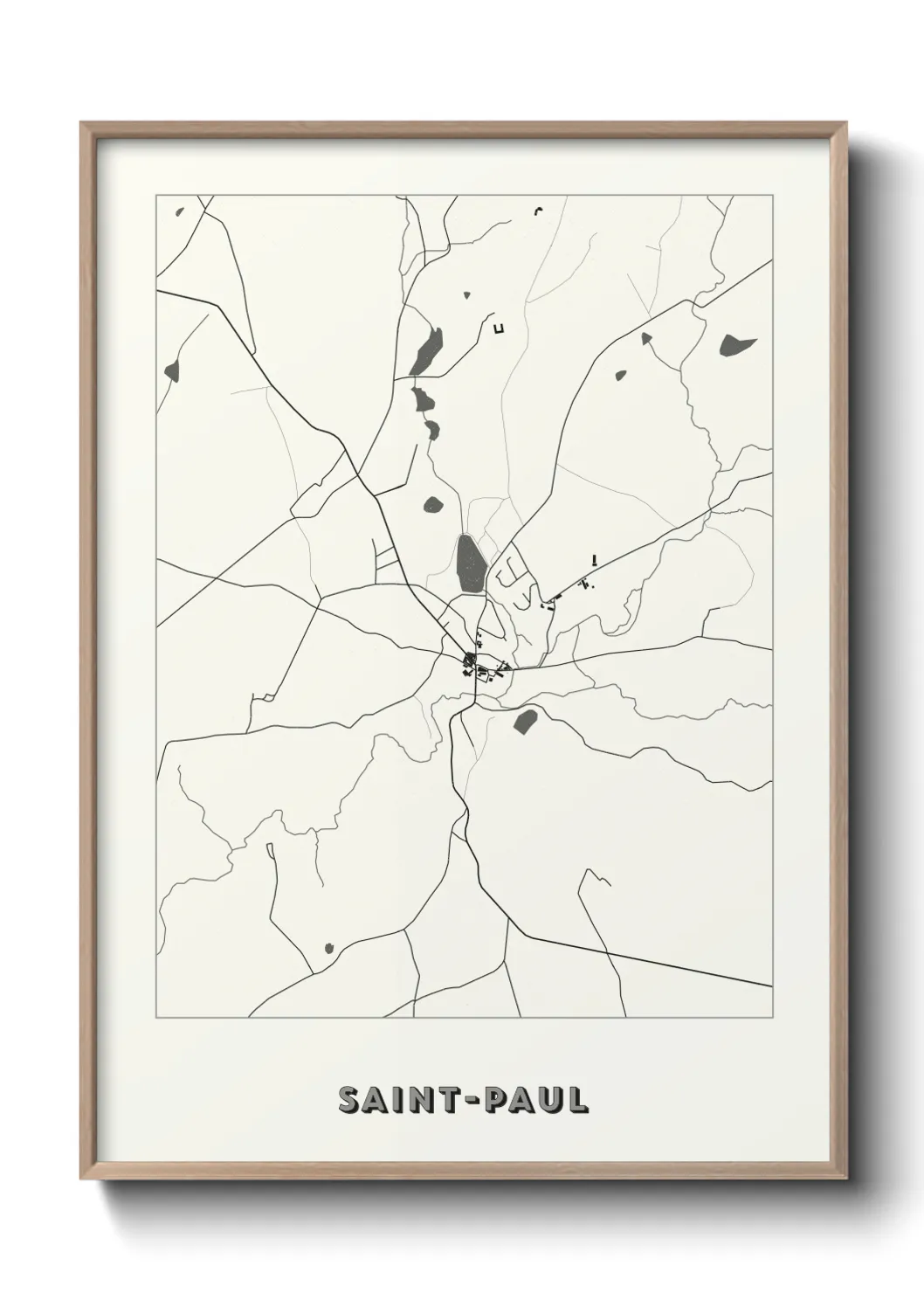 Une affiche de carte sur Saint-Paul
