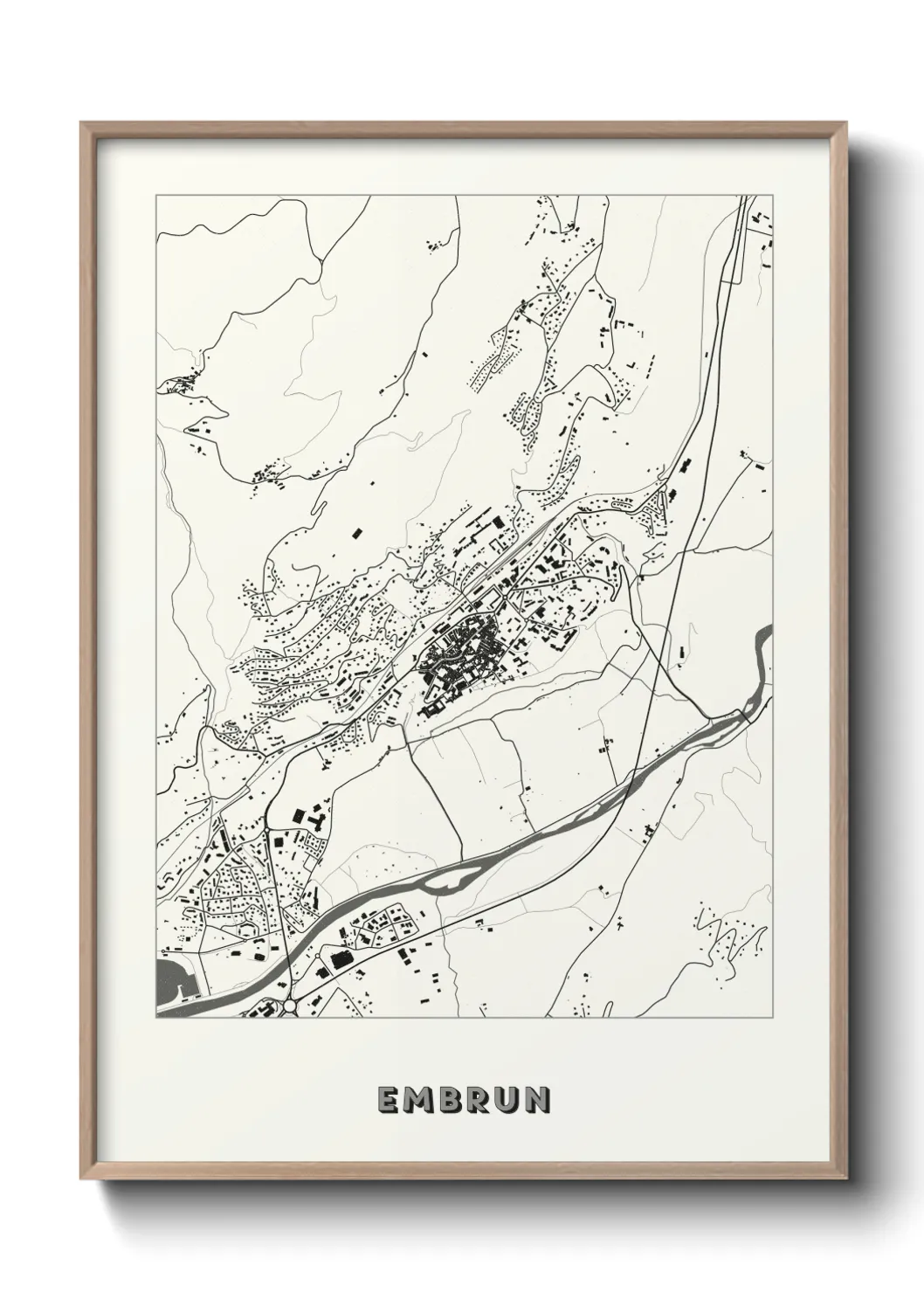 Une affiche de carte sur Embrun