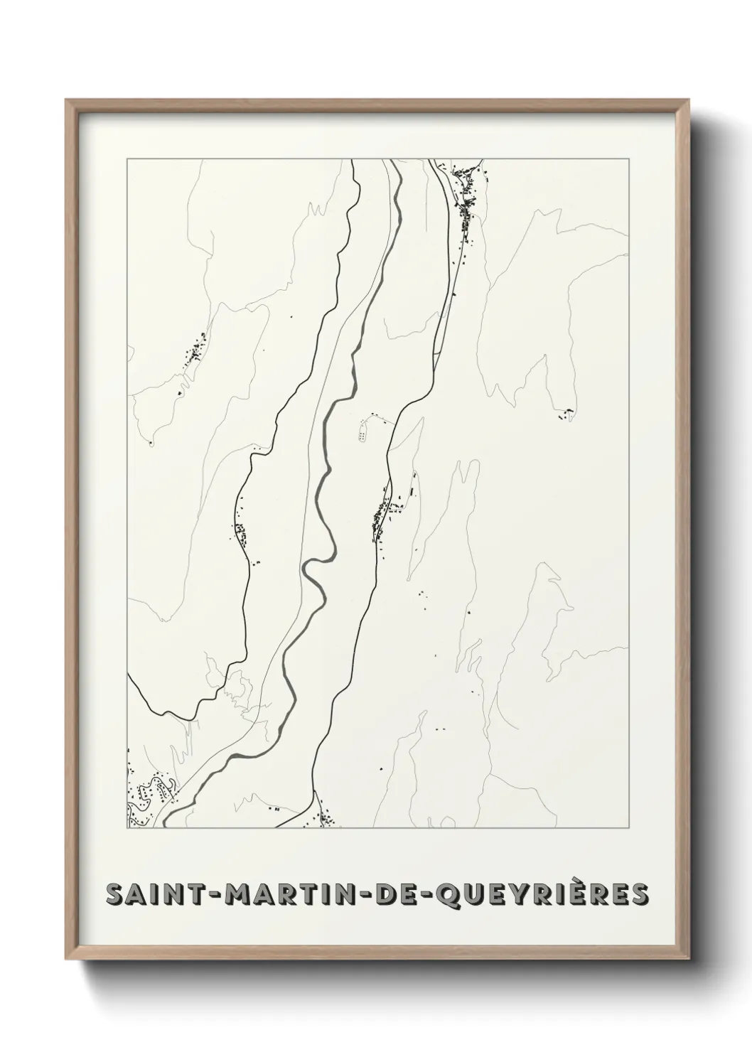 Une affiche de carte sur Saint-Martin-de-Queyrières