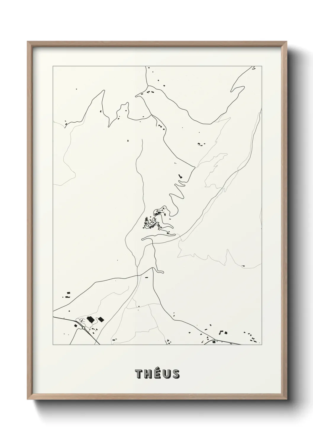 Une affiche de carte sur Théus