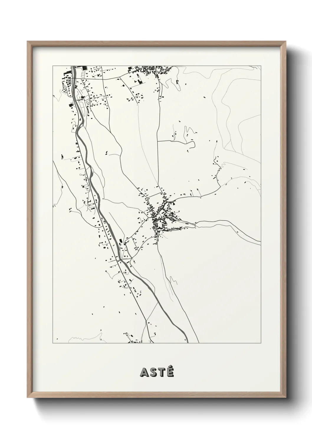 Une affiche de carte sur Asté