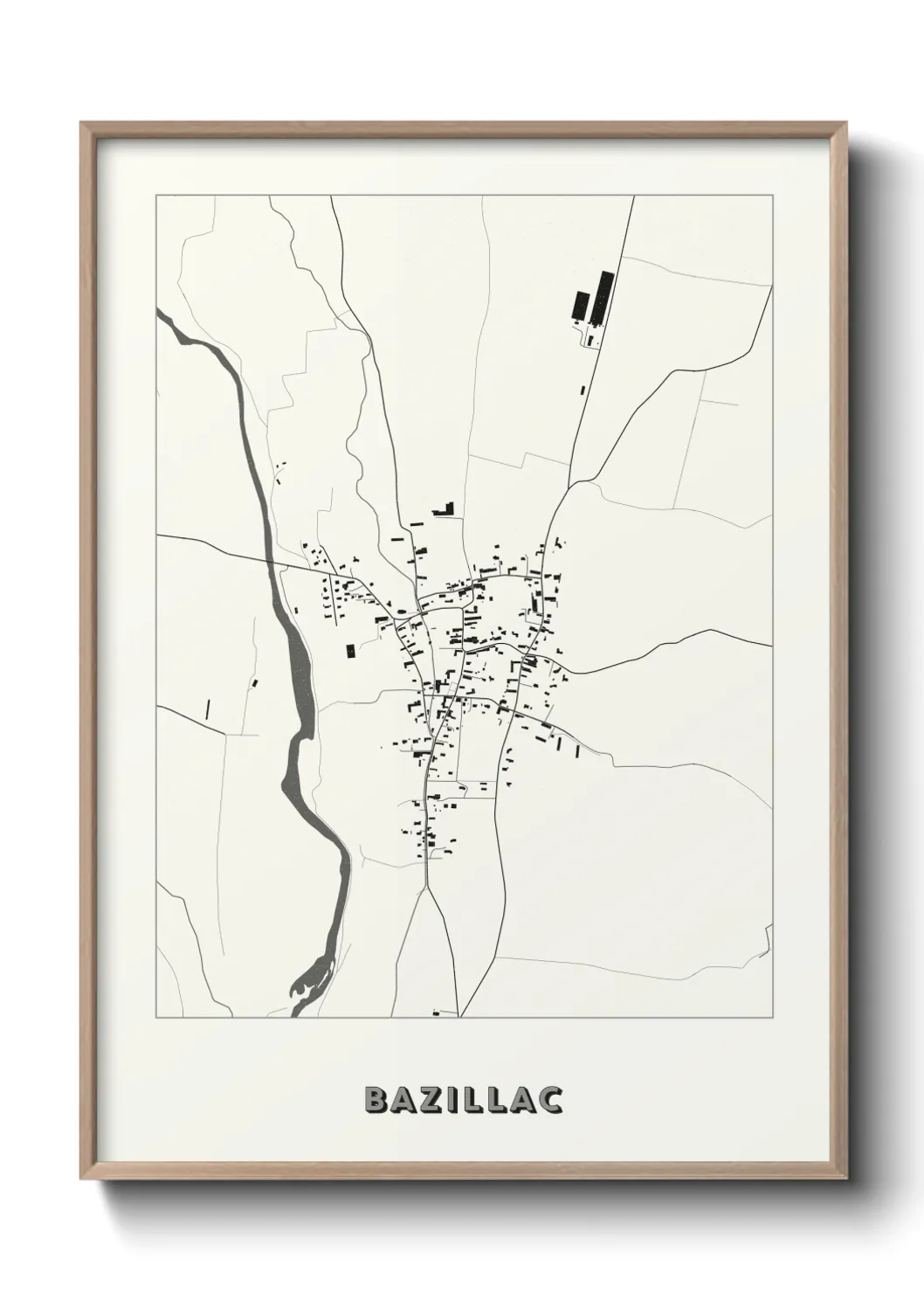 Une affiche de carte sur Bazillac