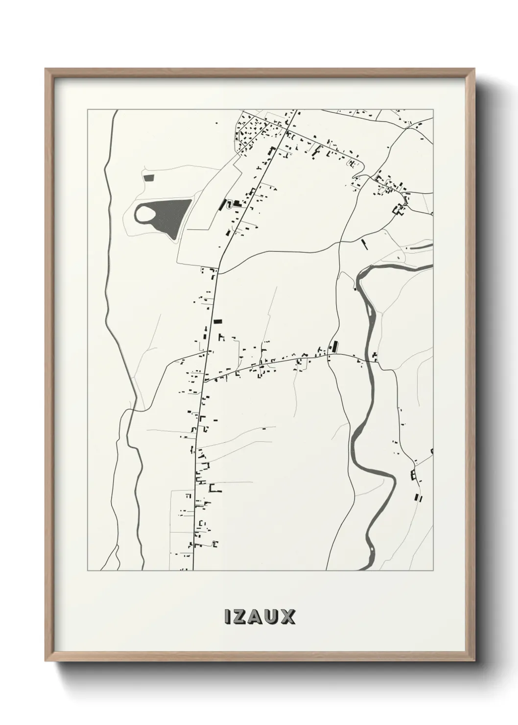 Une affiche de carte sur Izaux