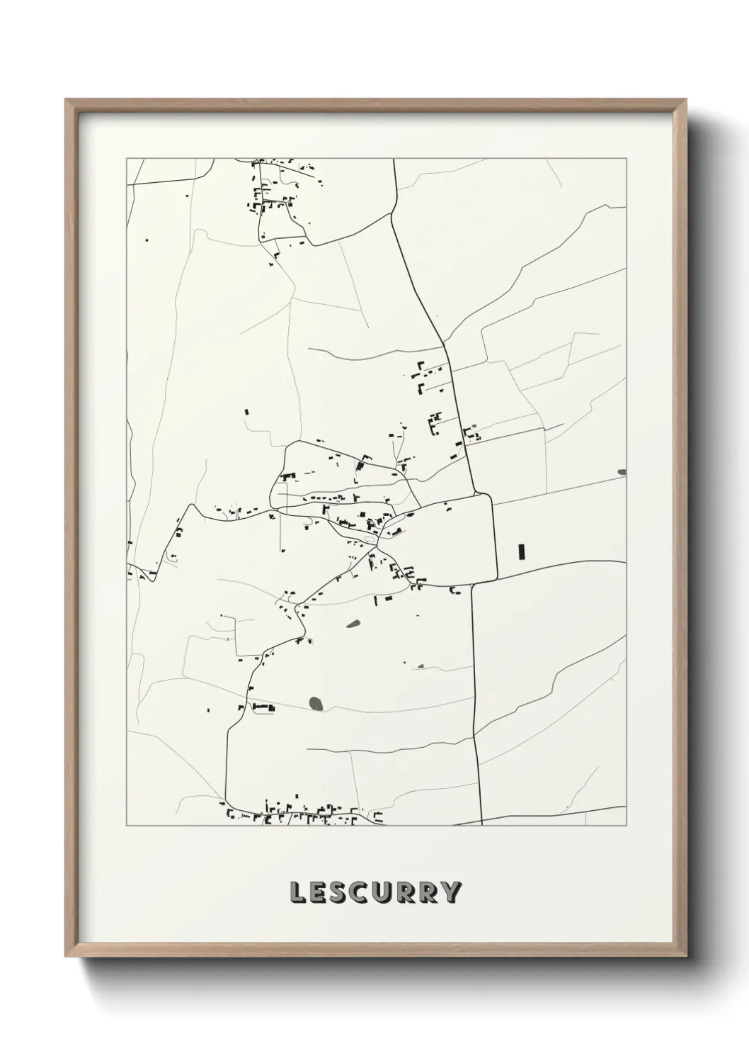Une affiche de carte sur Lescurry