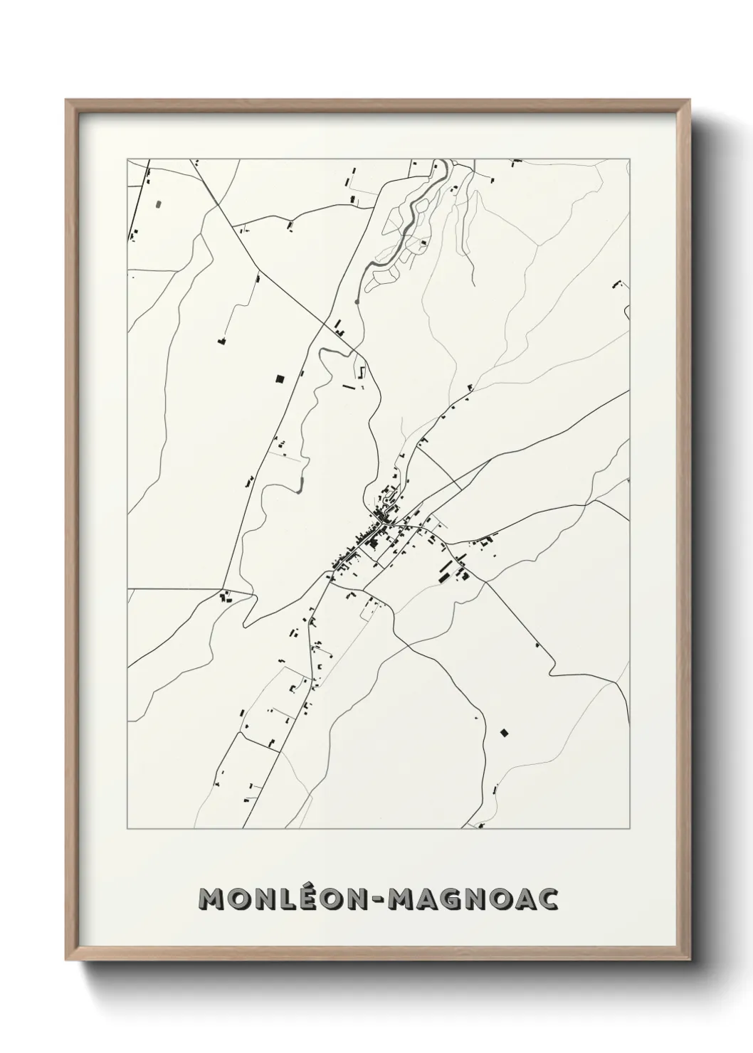 Une affiche de carte sur Monléon-Magnoac