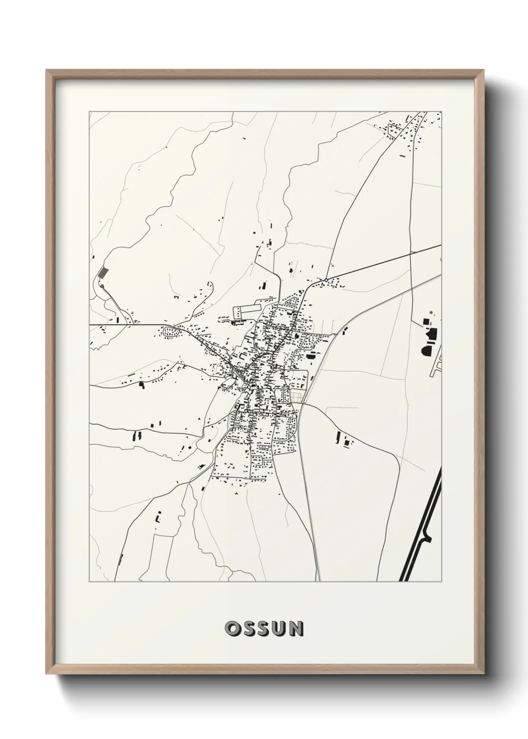 Une affiche de carte sur Ossun