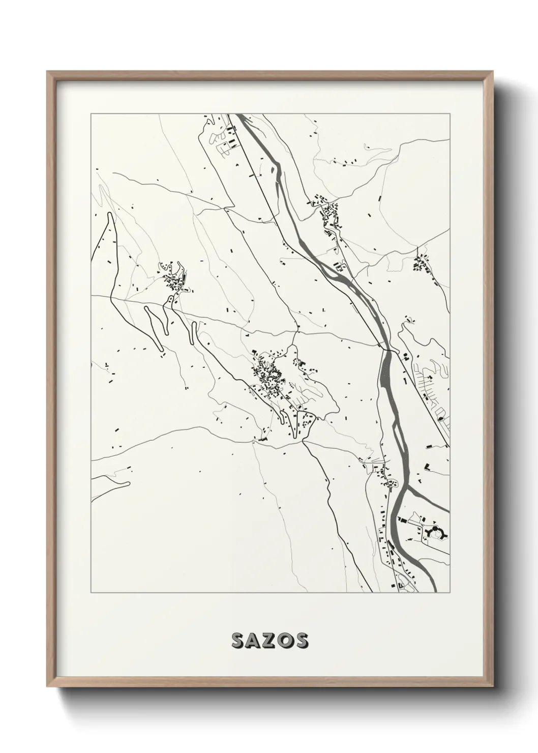 Une affiche de carte sur Sazos