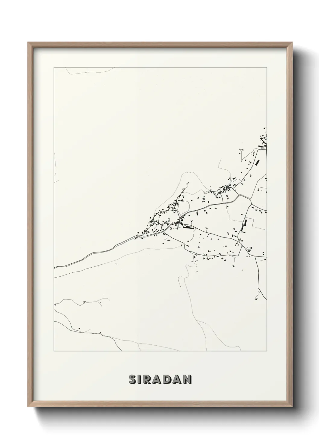 Une affiche de carte sur Siradan
