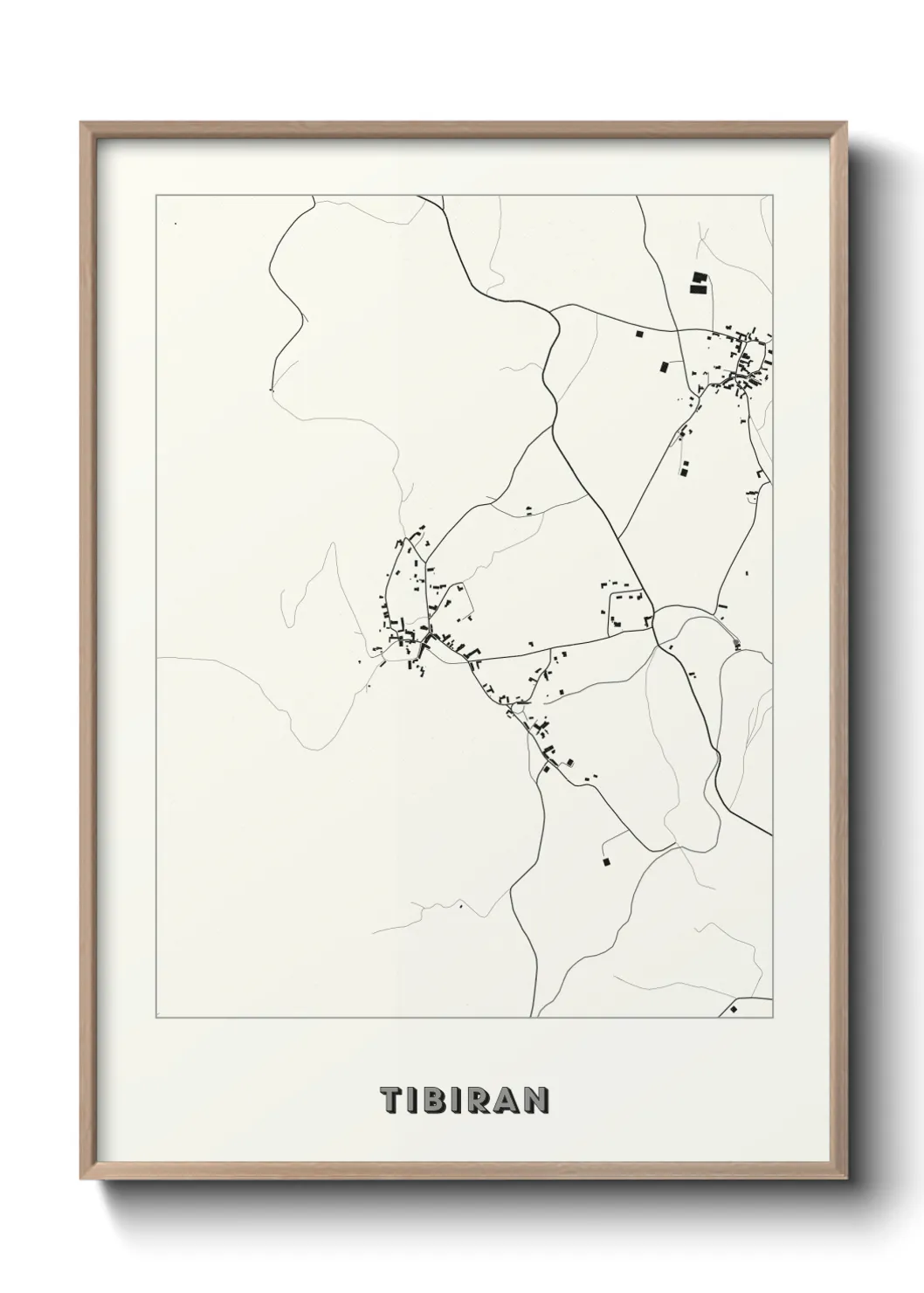Une affiche de carte sur Tibiran