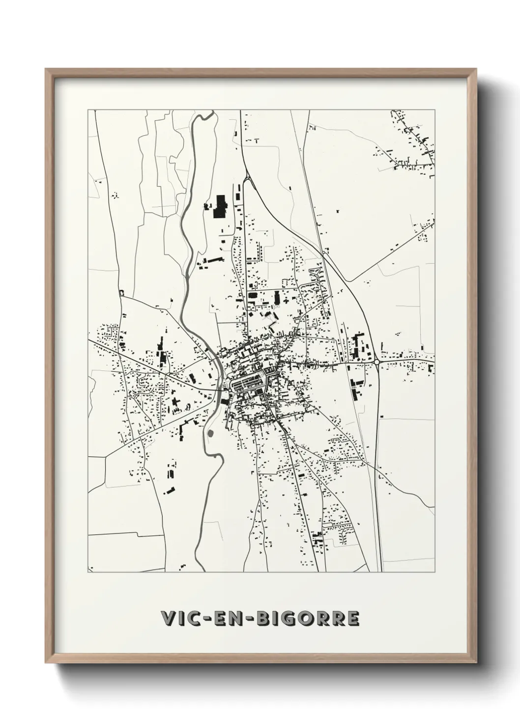 Une affiche de carte sur Vic-en-Bigorre