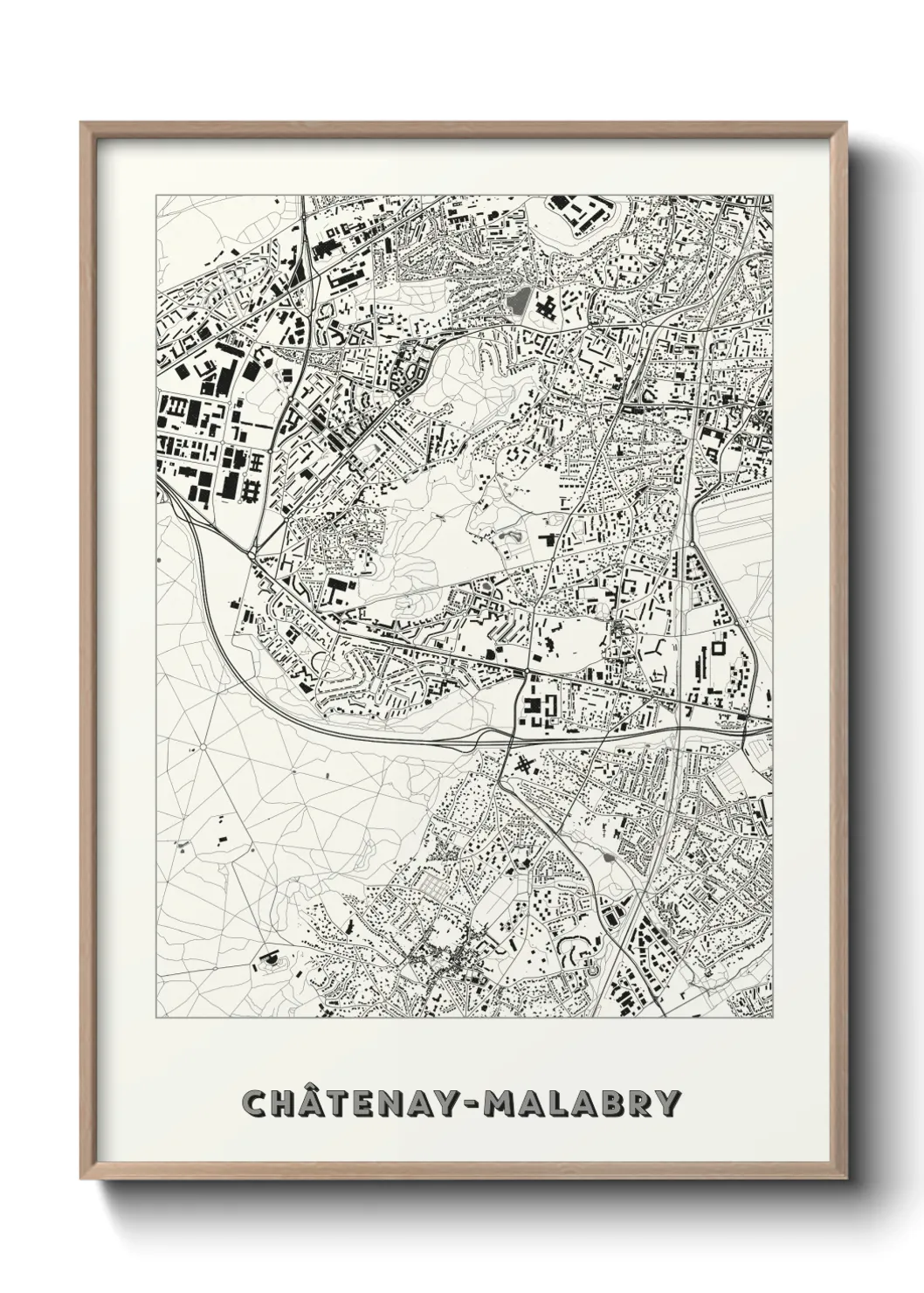 Une affiche de carte sur Châtenay-Malabry