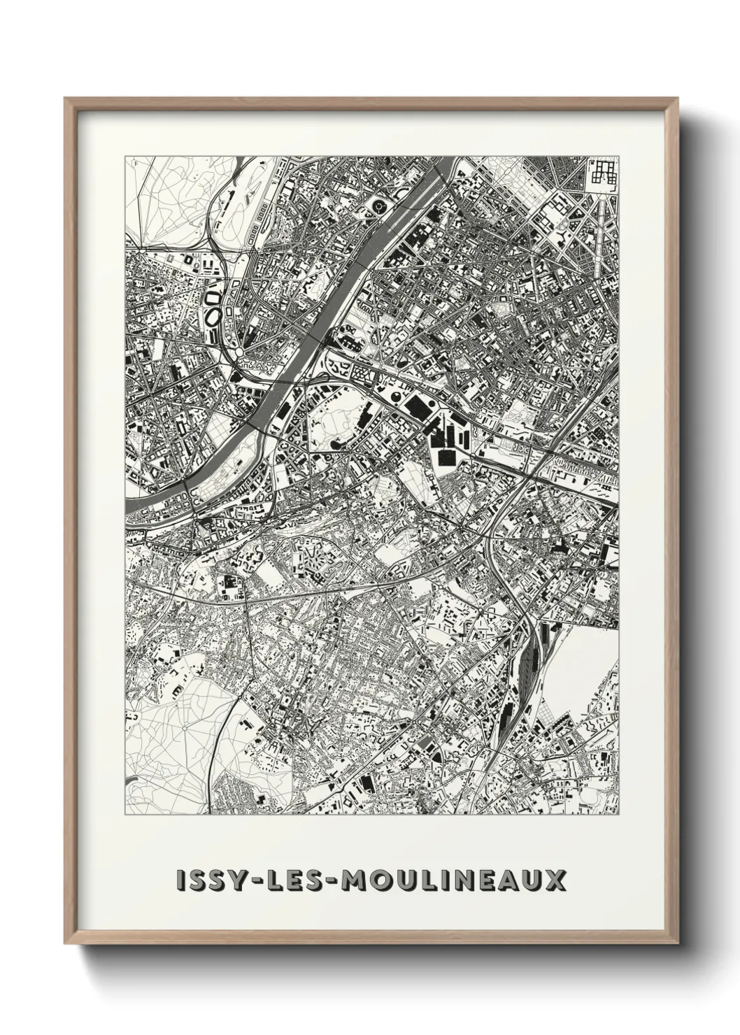 Une affiche de carte sur Issy-les-Moulineaux