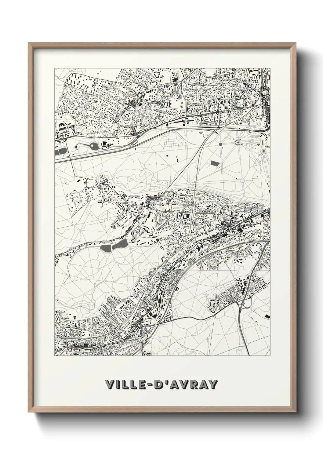 Une affiche de carte sur Ville-d'Avray