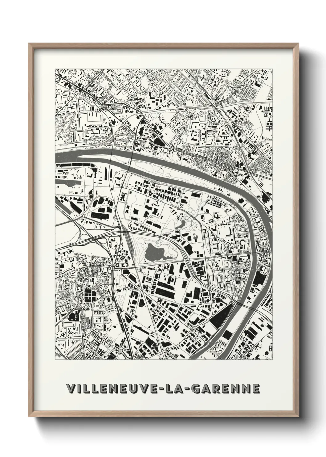 Une affiche de carte sur Villeneuve-la-Garenne