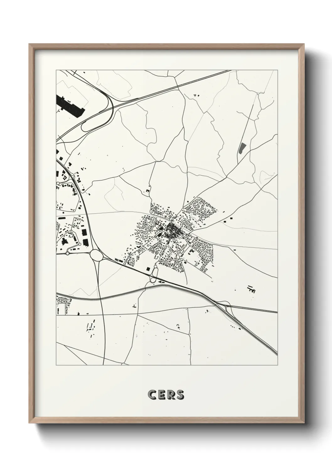 Une affiche de carte sur Cers