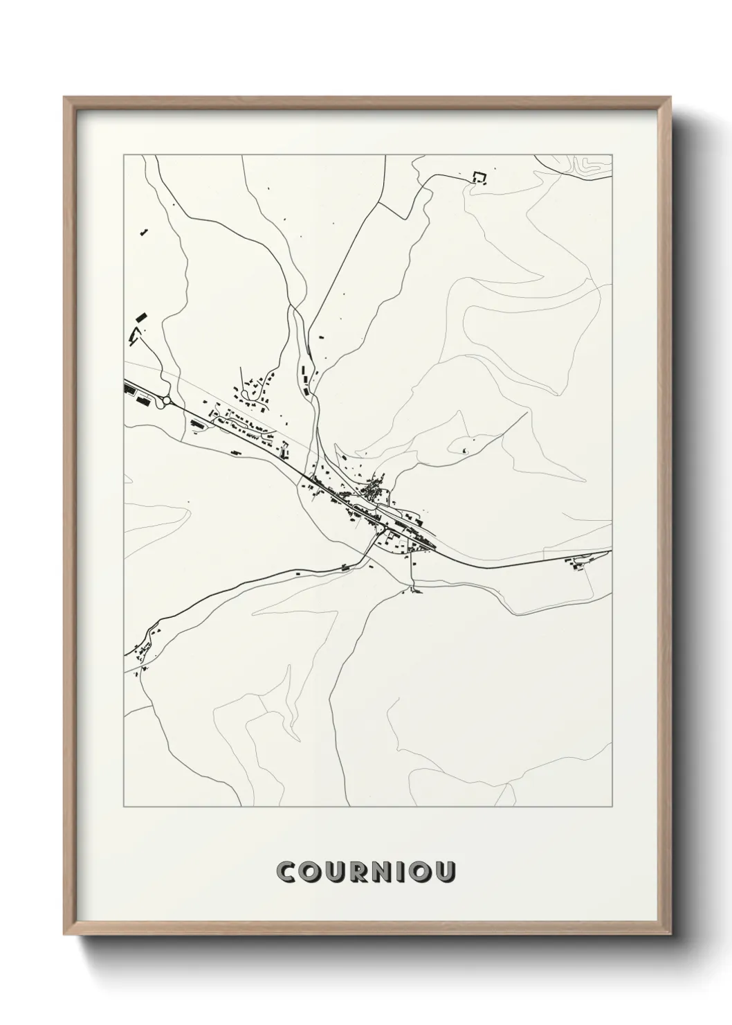 Une affiche de carte sur Courniou