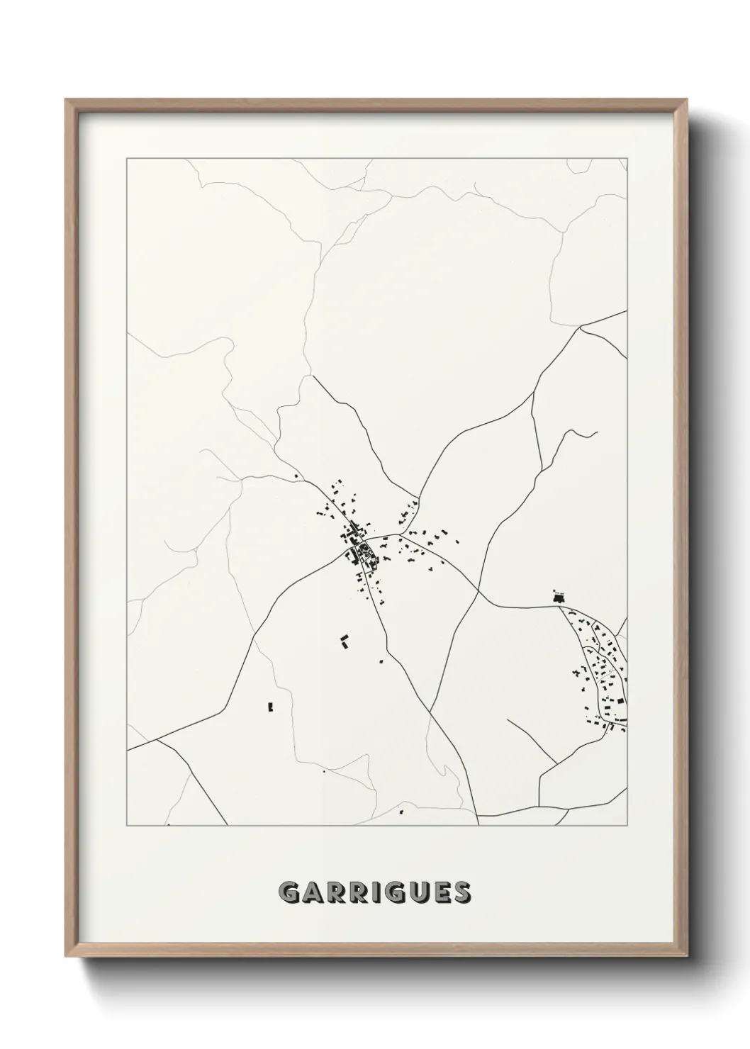 Une affiche de carte sur Garrigues