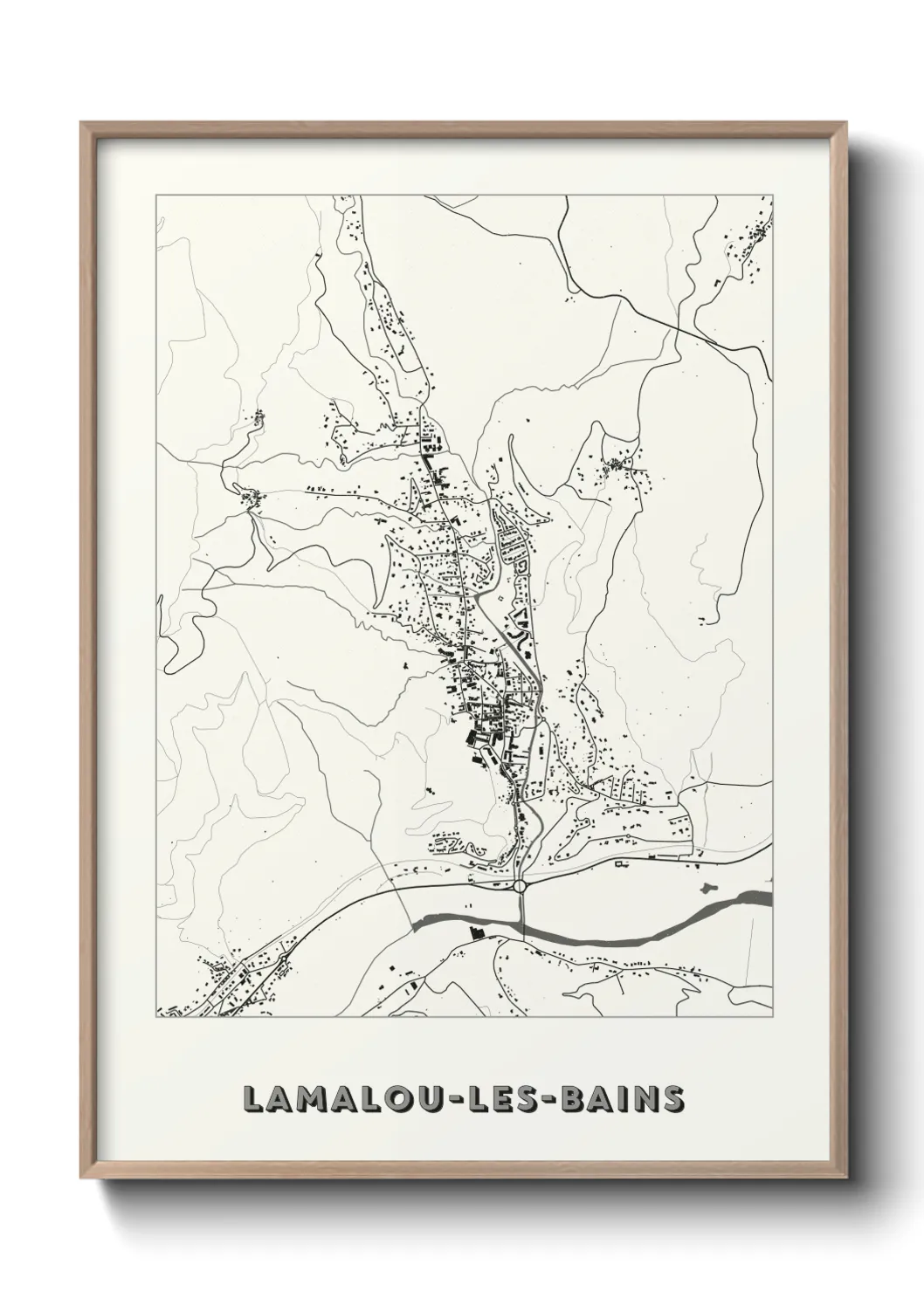 Une affiche de carte sur Lamalou-les-Bains
