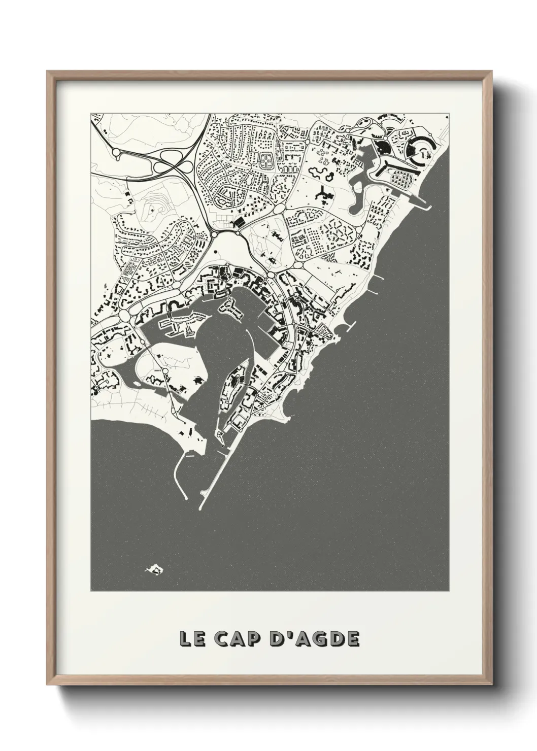 Une affiche de carte sur Le Cap d'Agde