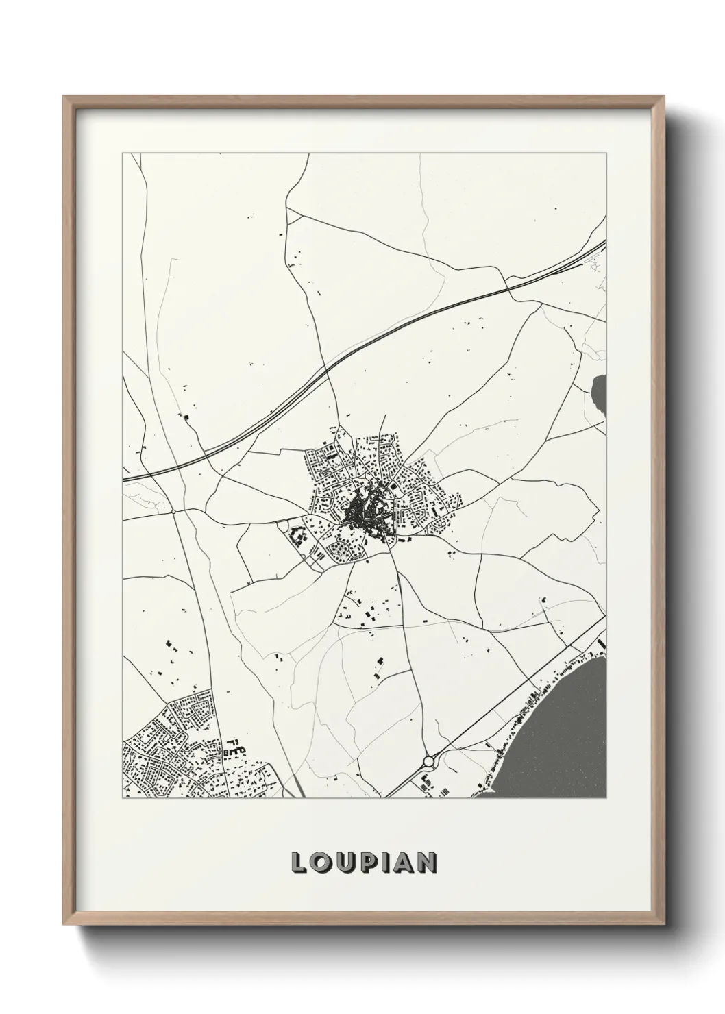 Une affiche de carte sur Loupian