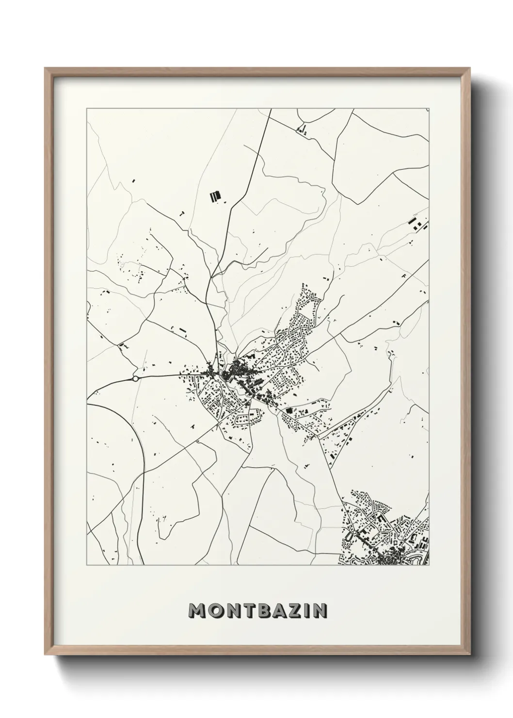 Une affiche de carte sur Montbazin