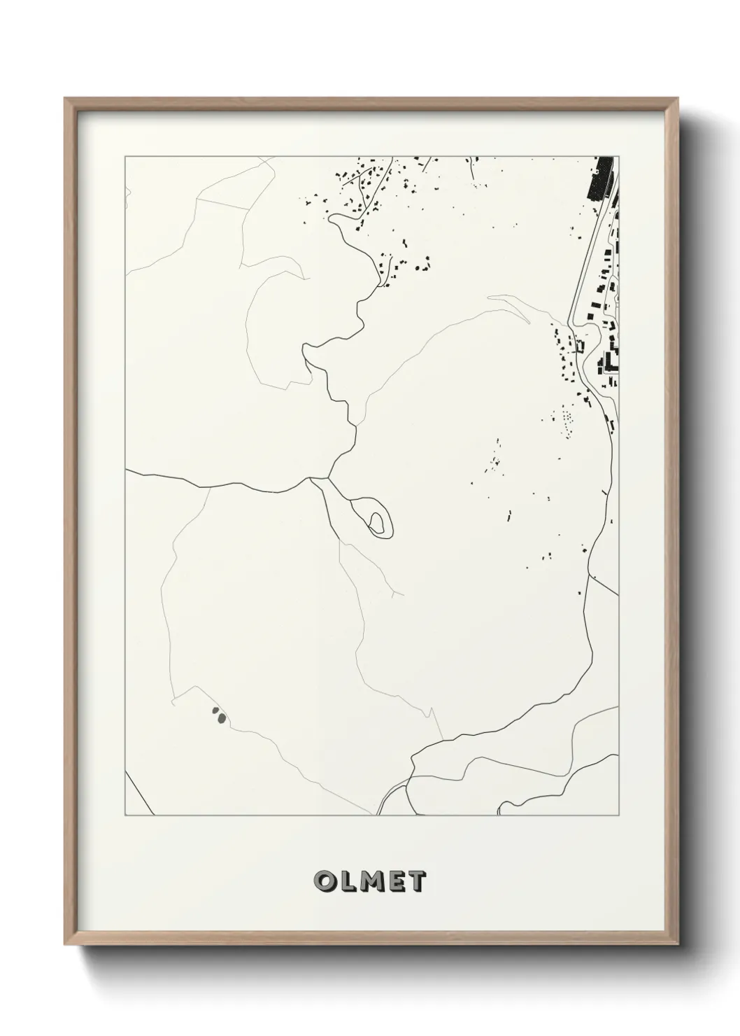 Une affiche de carte sur Olmet