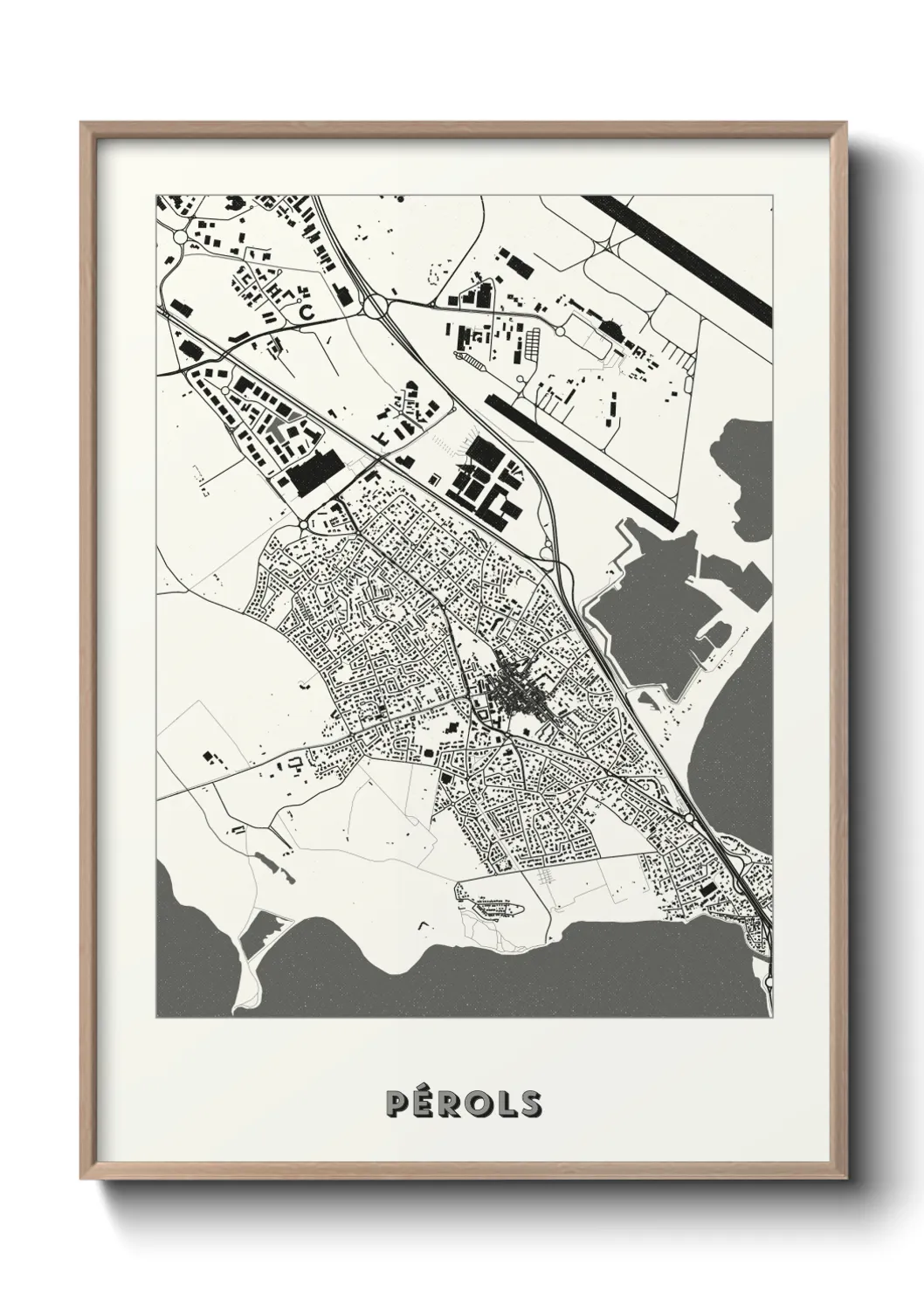 Une affiche de carte sur Pérols