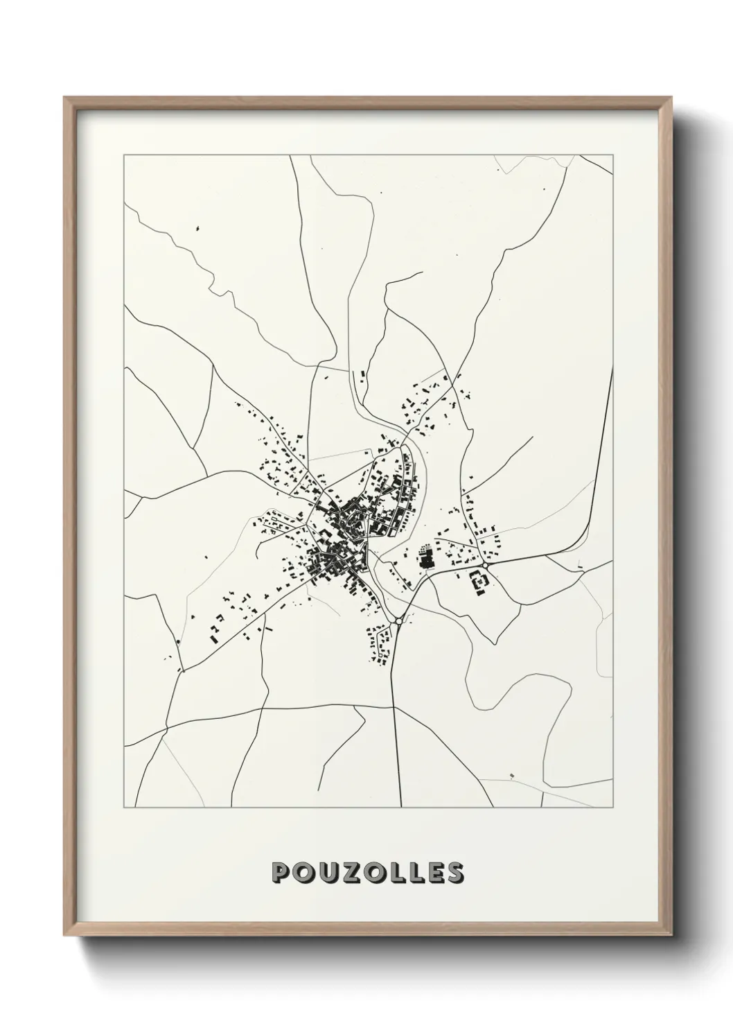 Une affiche de carte sur Pouzolles