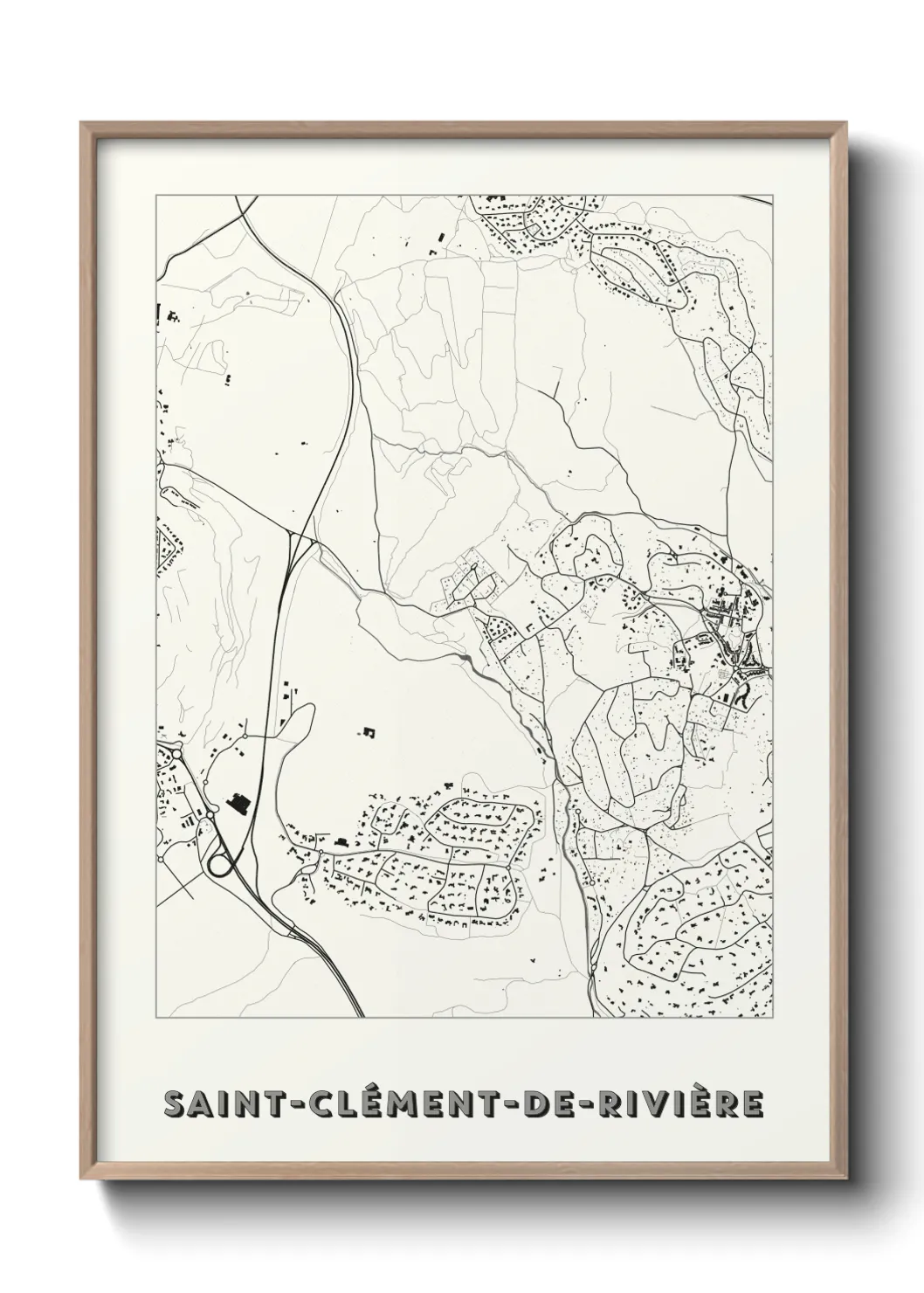 Une affiche de carte sur Saint-Clément-de-Rivière