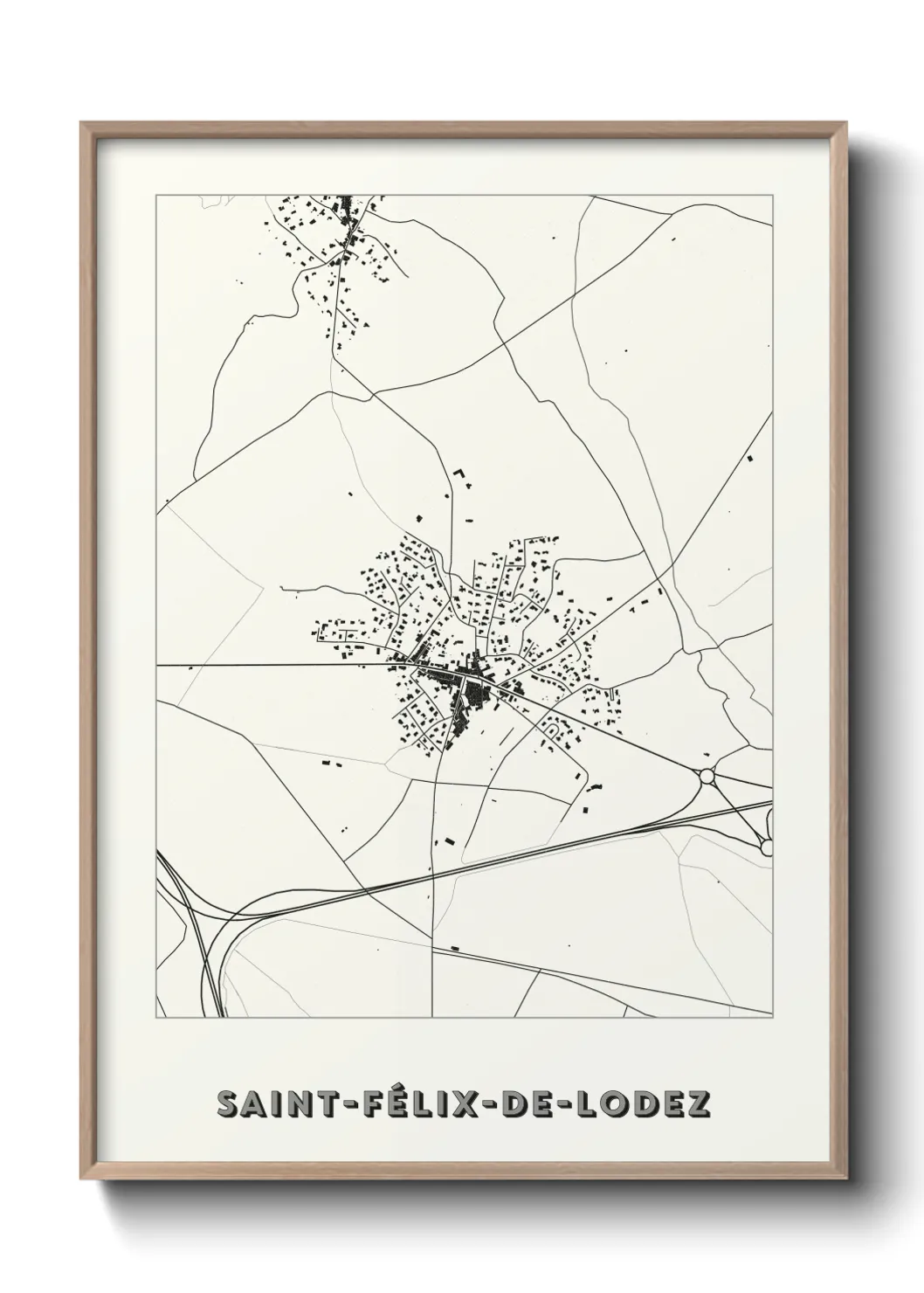 Une affiche de carte sur Saint-Félix-de-Lodez