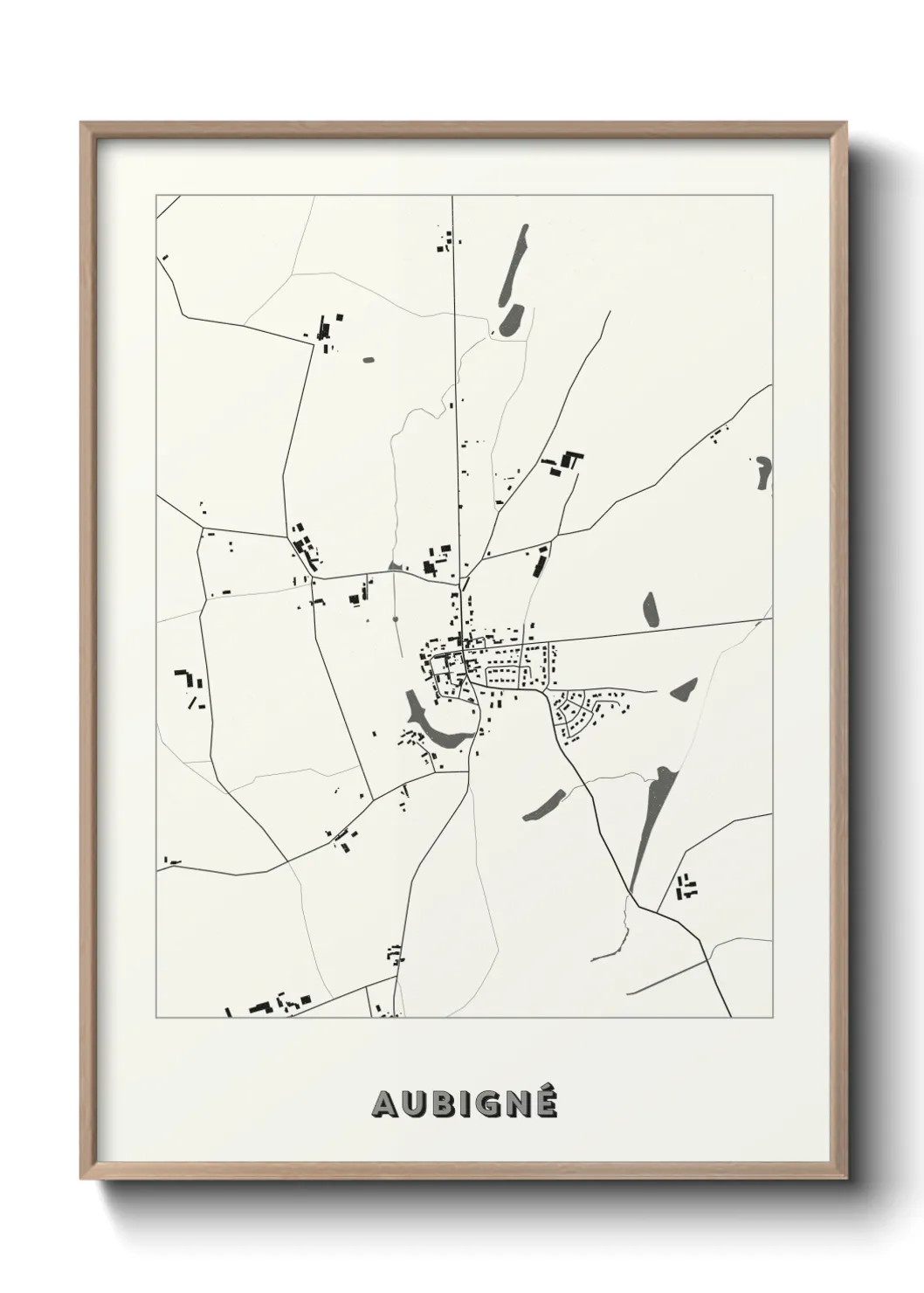 Une affiche de carte sur Aubigné