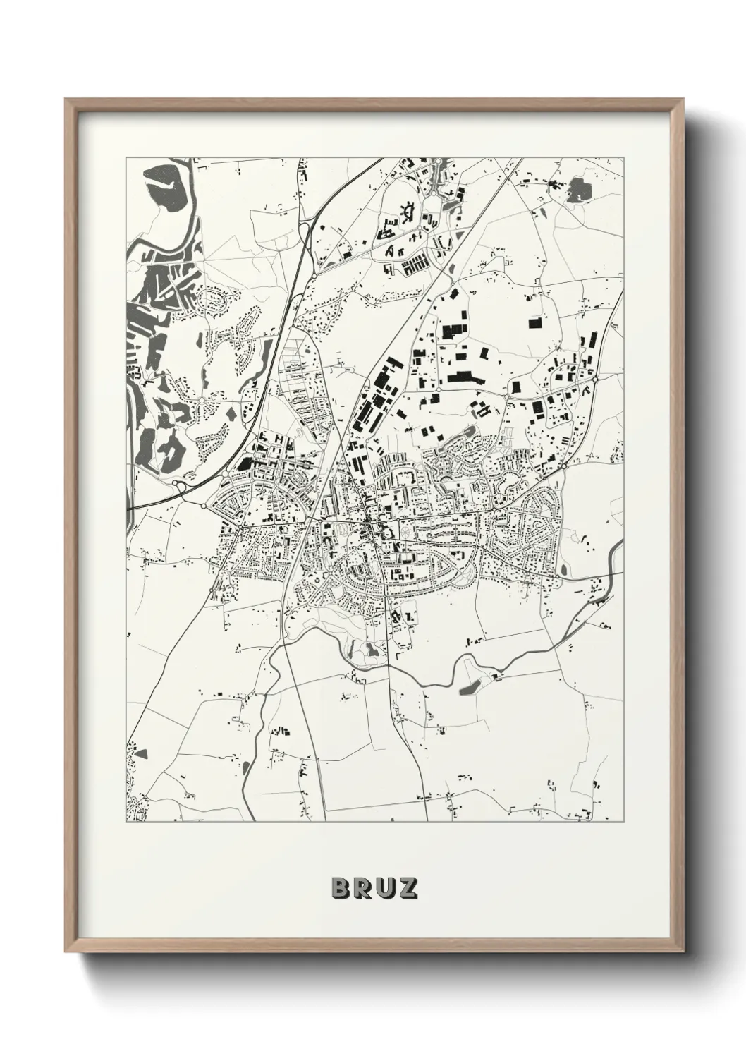 Une affiche de carte sur Bruz