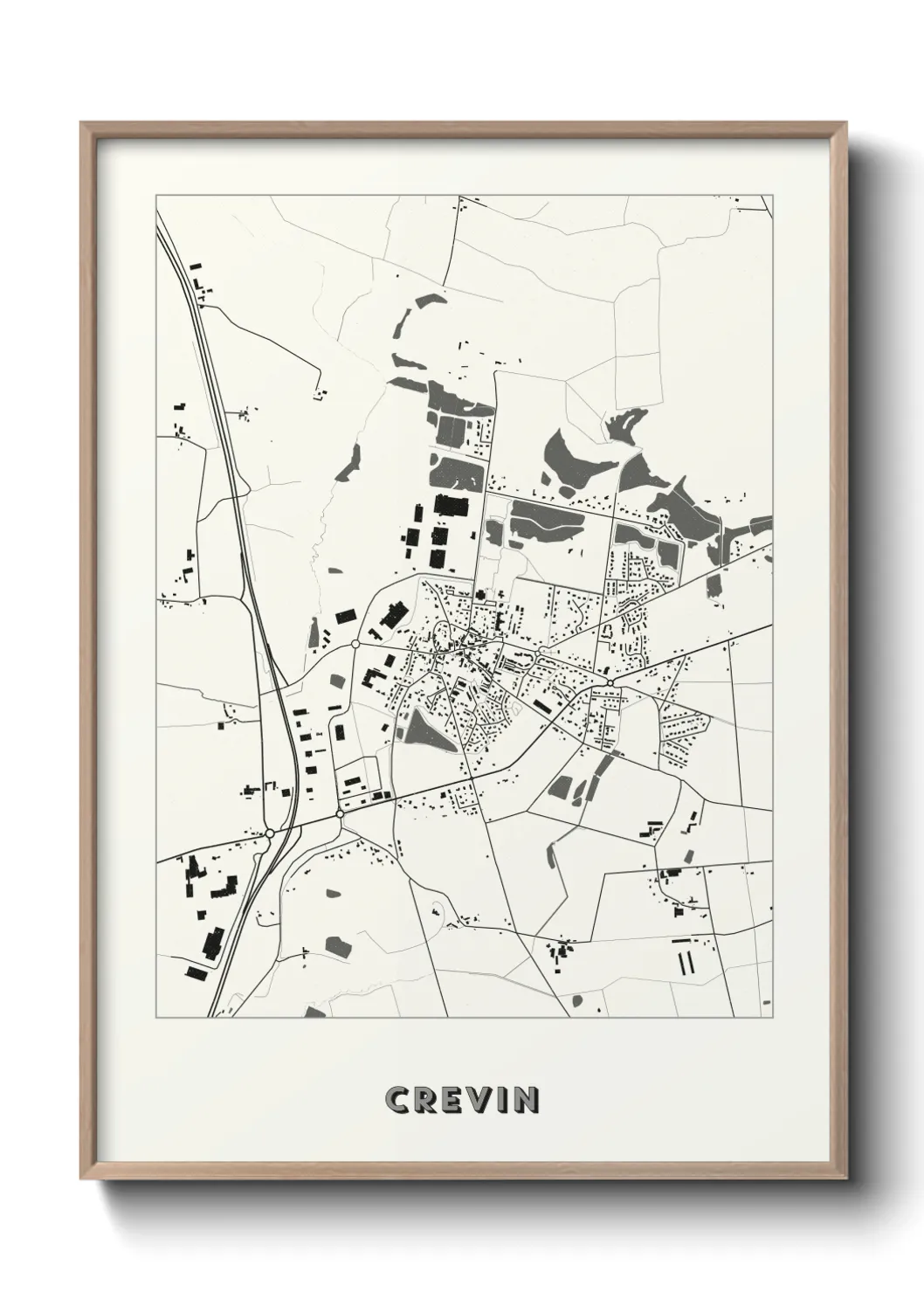Une affiche de carte sur Crevin