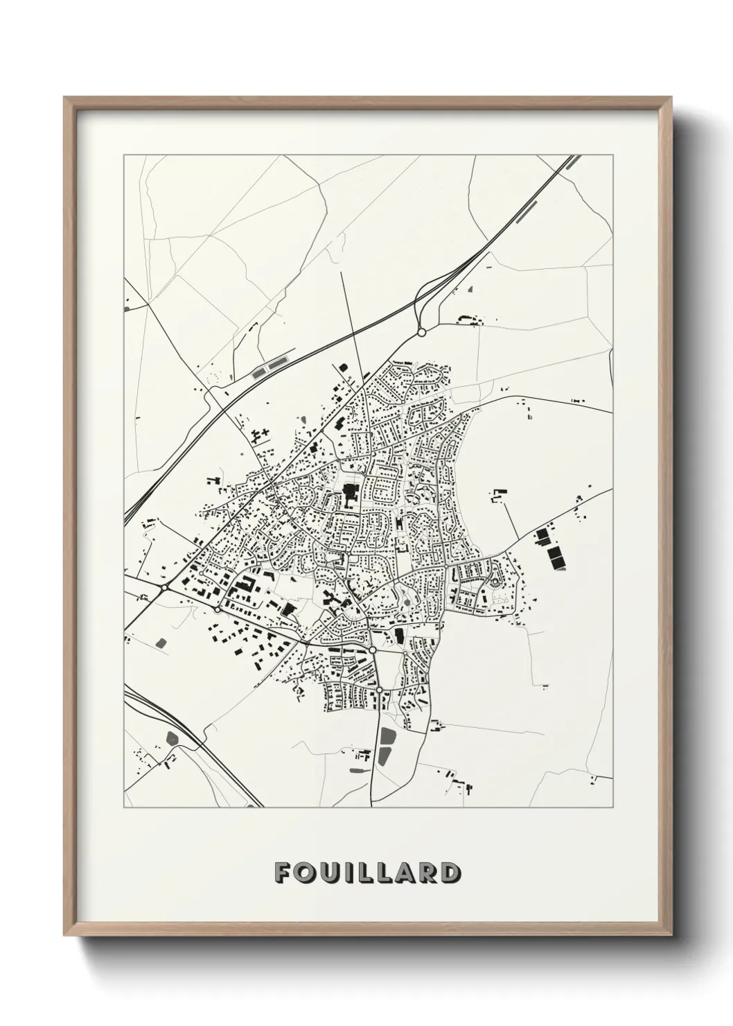 Une affiche de carte sur Fouillard