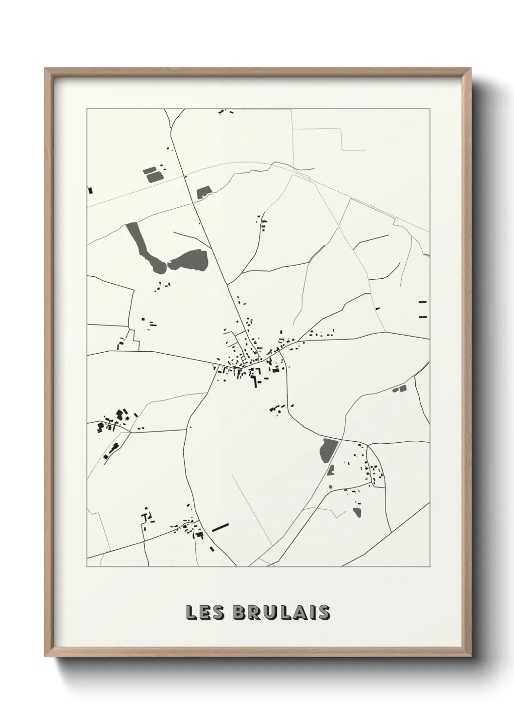 Une affiche de carte sur Les Brulais