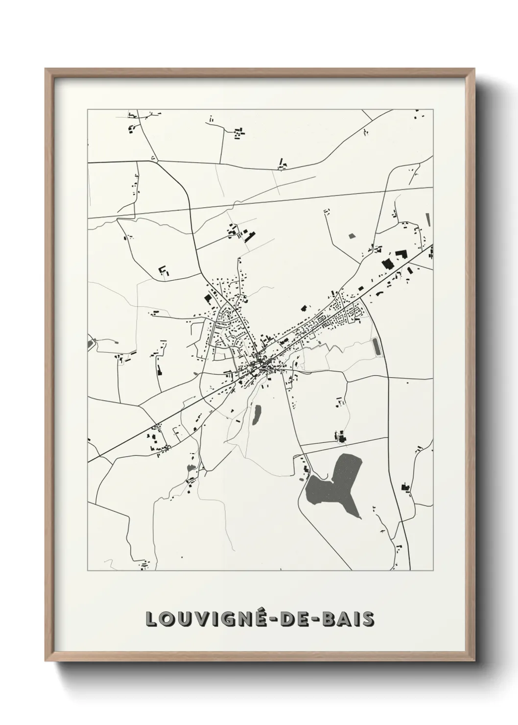 Une affiche de carte sur Louvigné-de-Bais