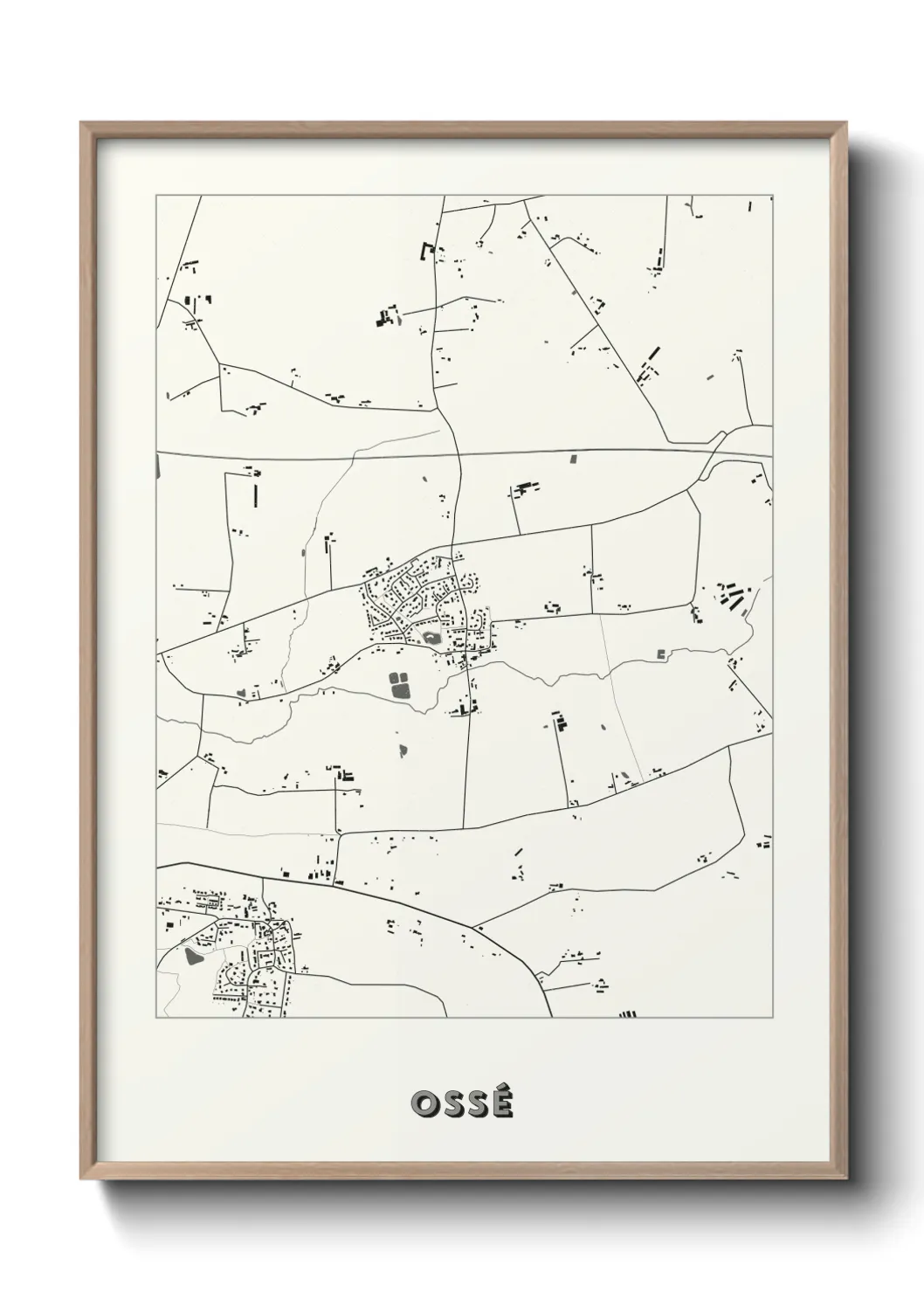 Une affiche de carte sur Ossé