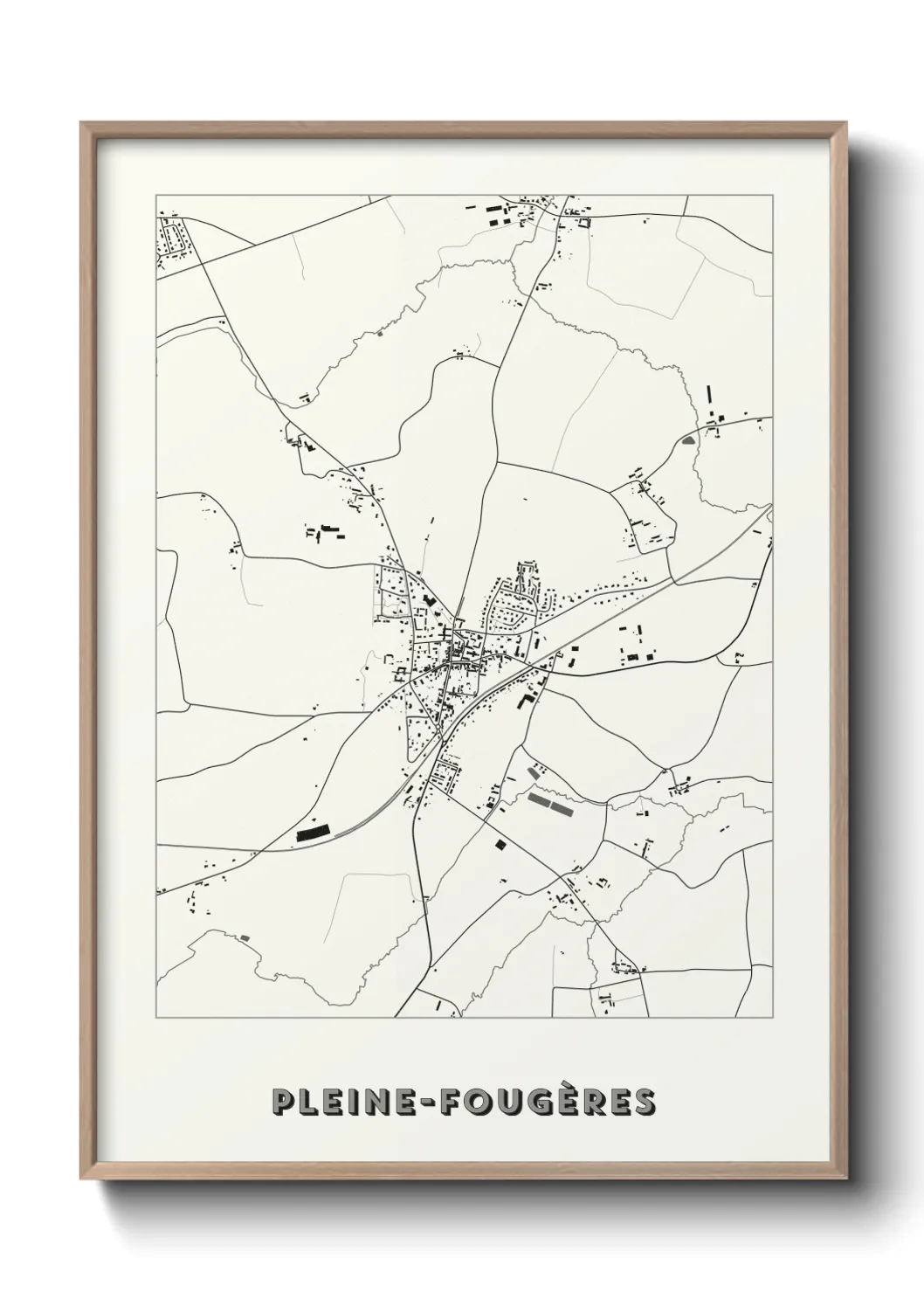 Une affiche de carte sur Pleine-Fougères