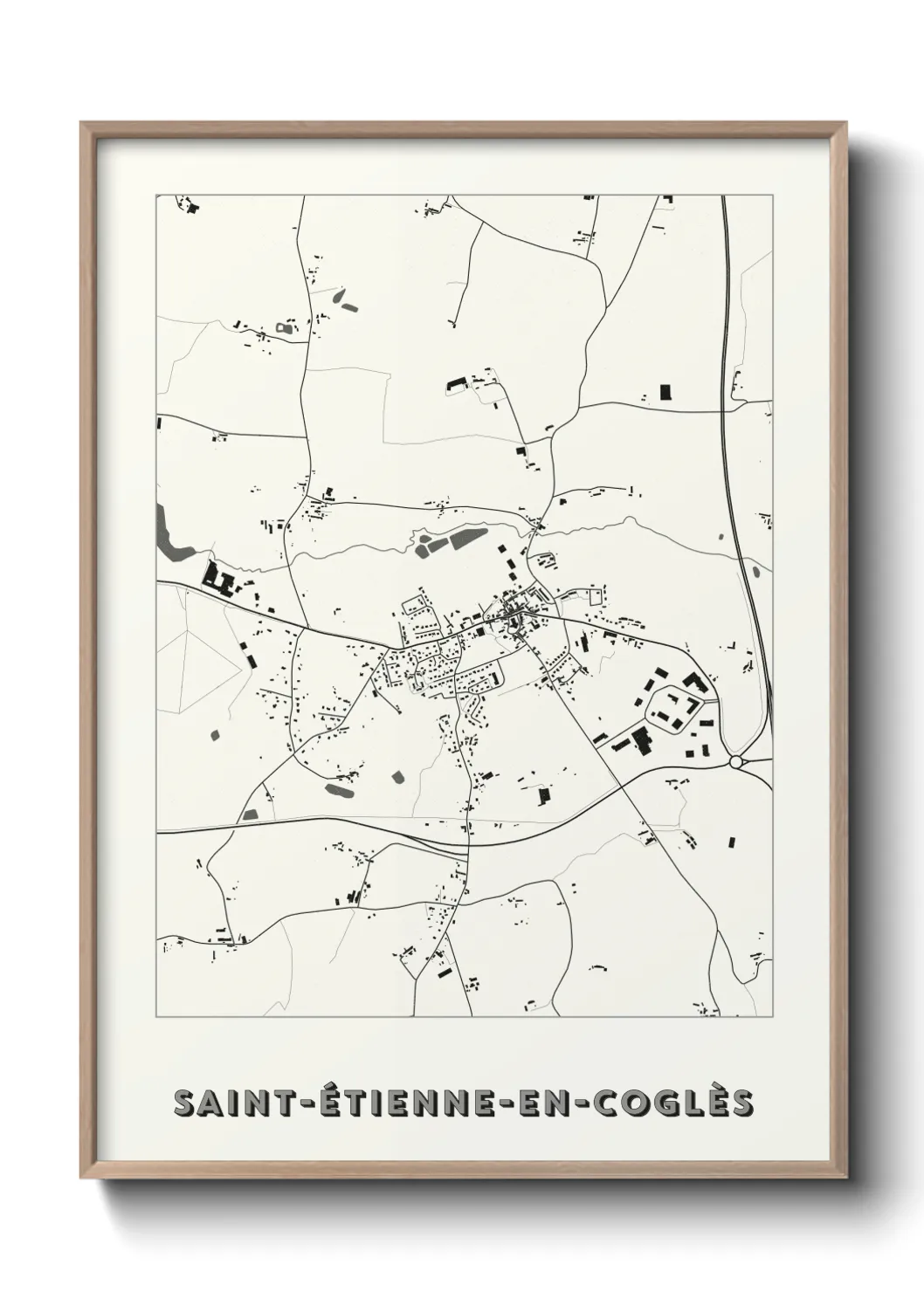 Une affiche de carte sur Saint-Étienne-en-Coglès