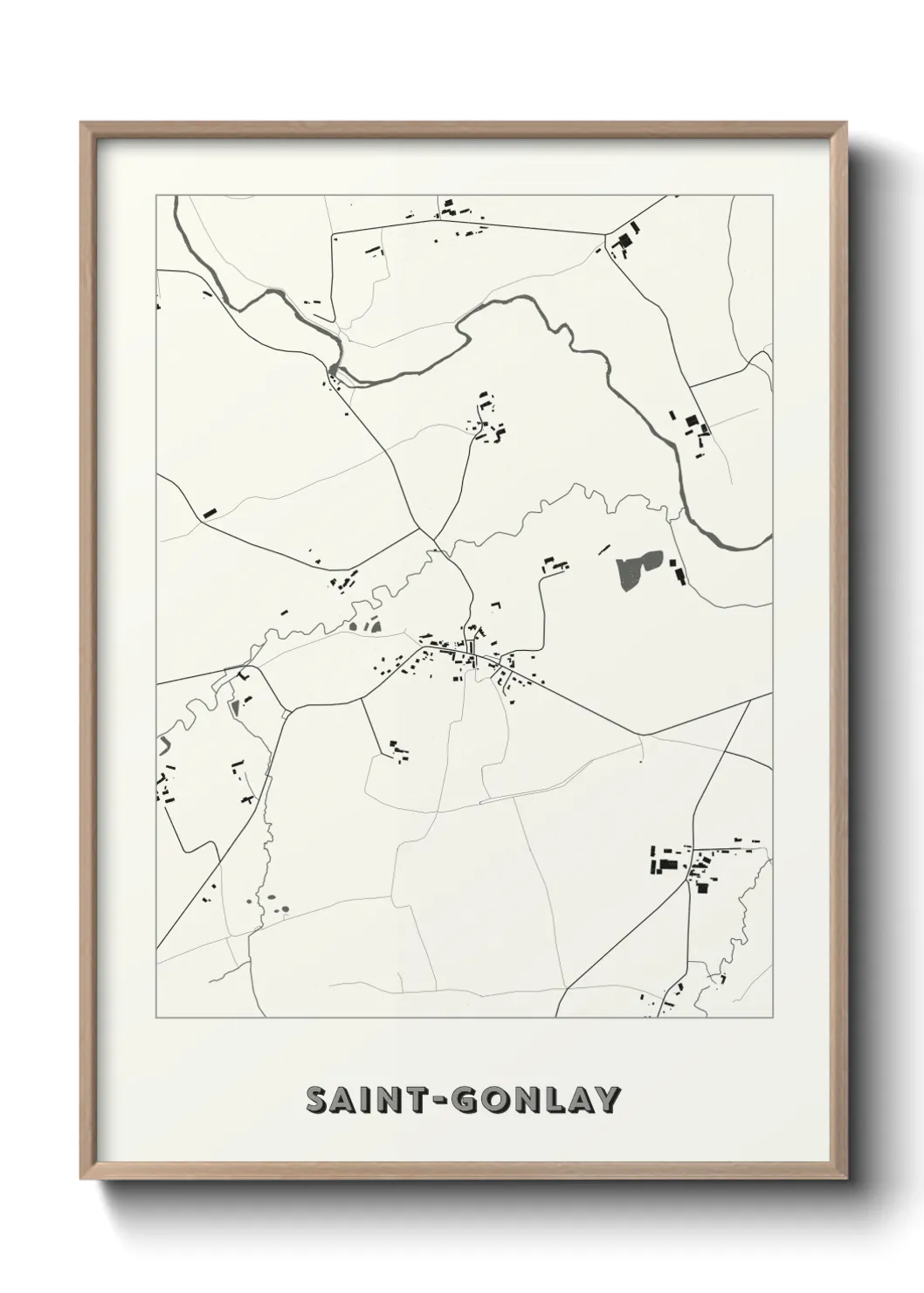 Une affiche de carte sur Saint-Gonlay