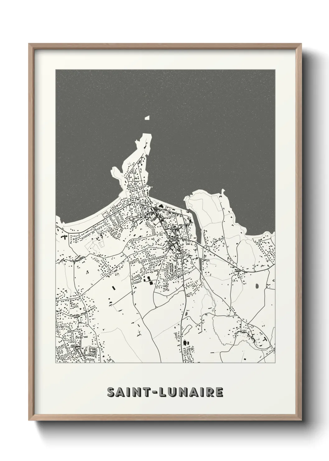 Une affiche de carte sur Saint-Lunaire