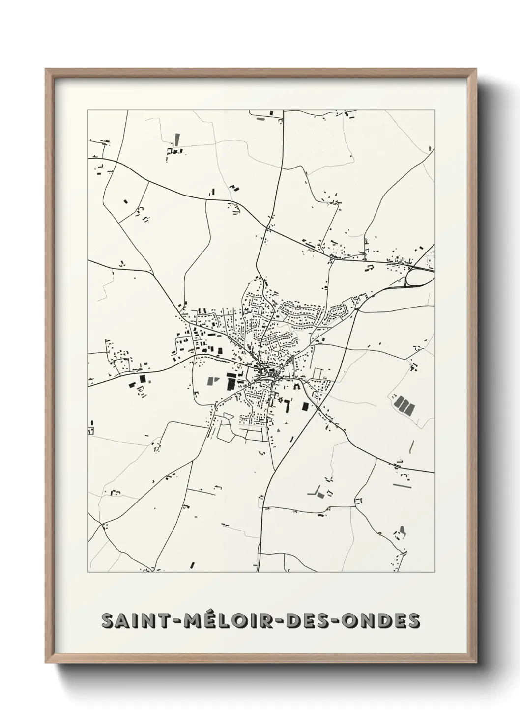 Une affiche de carte sur Saint-Méloir-des-Ondes